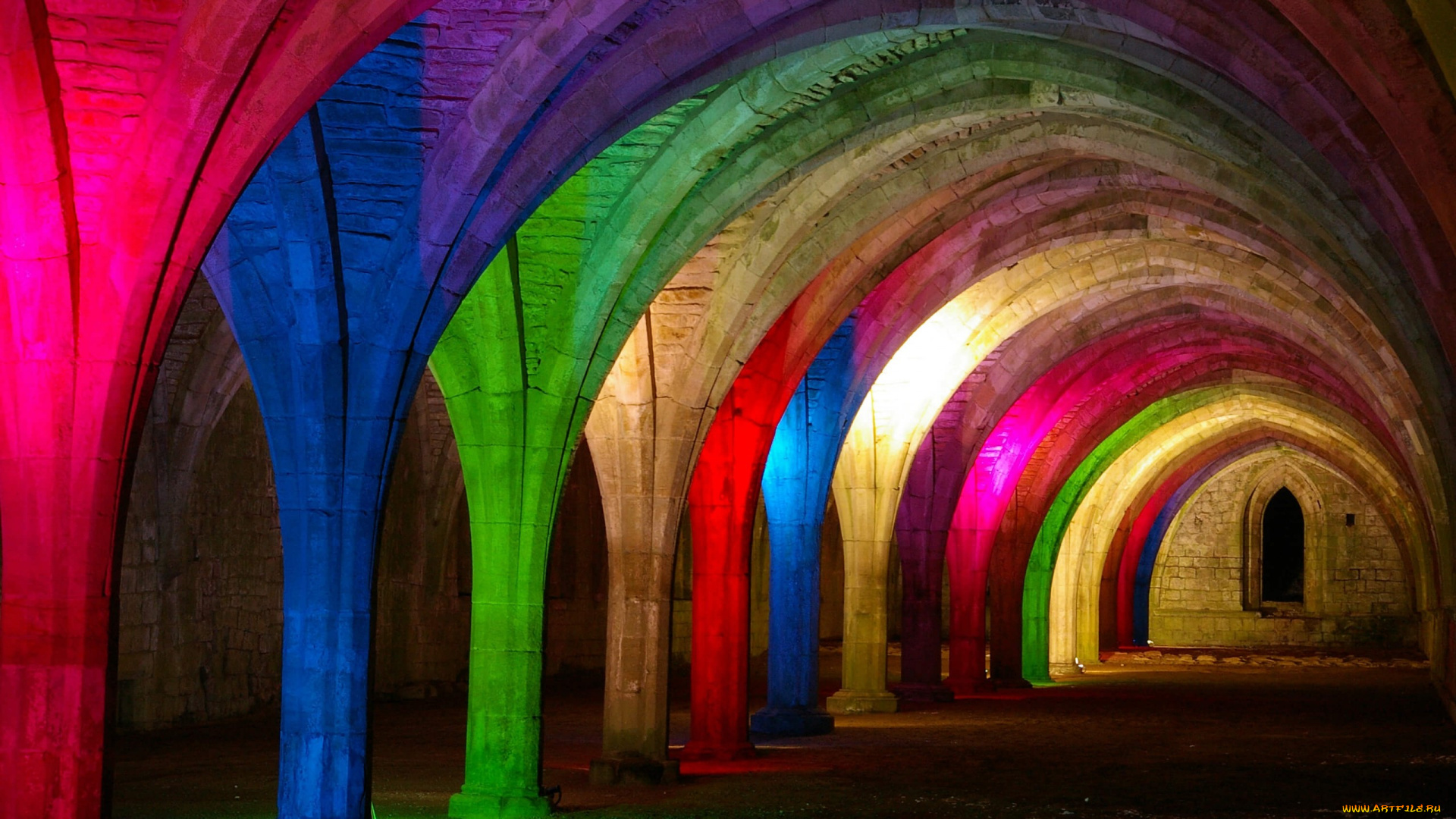 города, -, дворцы, , замки, , крепости, цвета, замок, северный, йоркшир, разноцветный