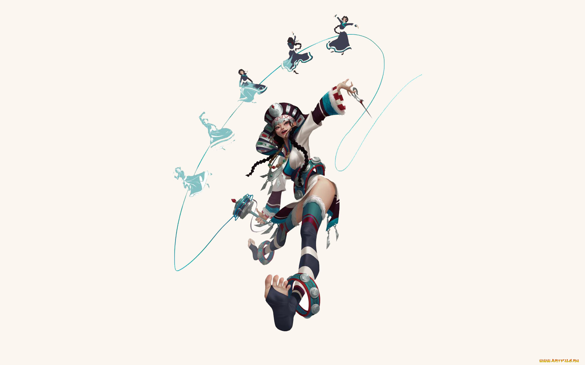 фэнтези, девушки, девушка, ножницы, марионетки