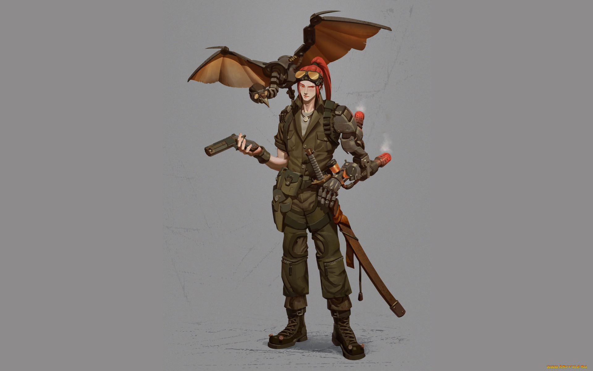 фэнтези, роботы, , киборги, , механизмы, парень, оружие, робот