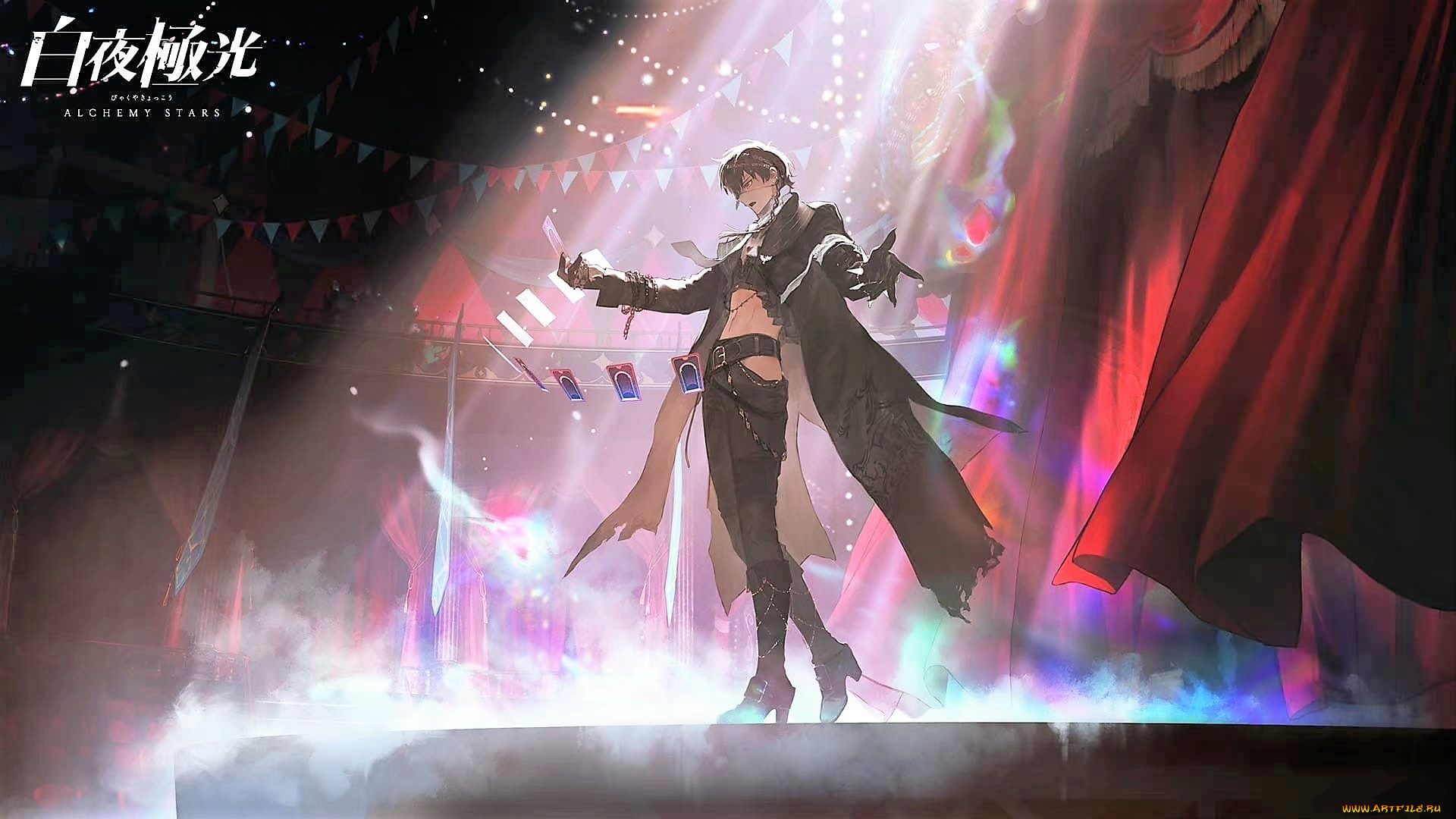 аниме, магия, , колдовство, , halloween, парень, сцена, карты