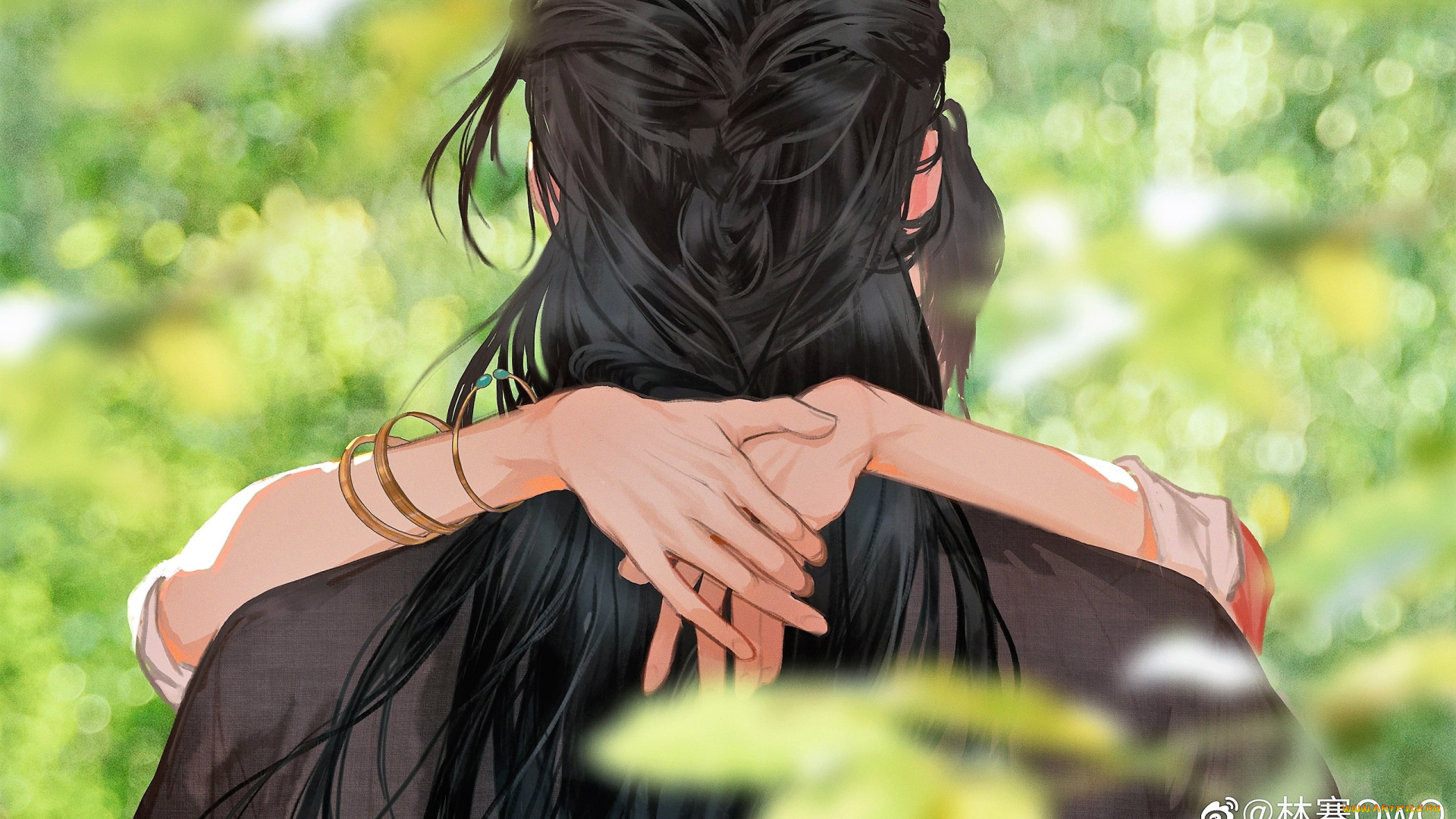 аниме, unknown, , другое, , пара, объятия