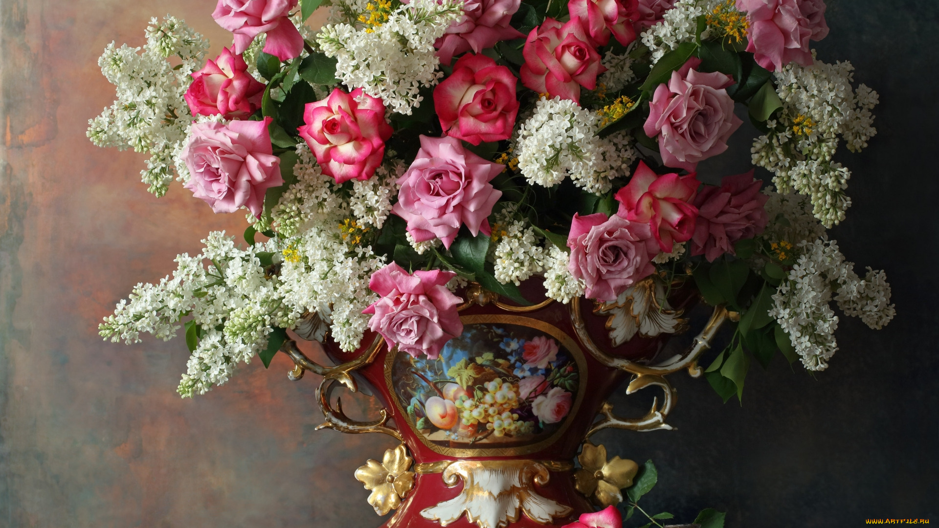 цветы, букеты, , композиции, ваза, букет, розы, сирень