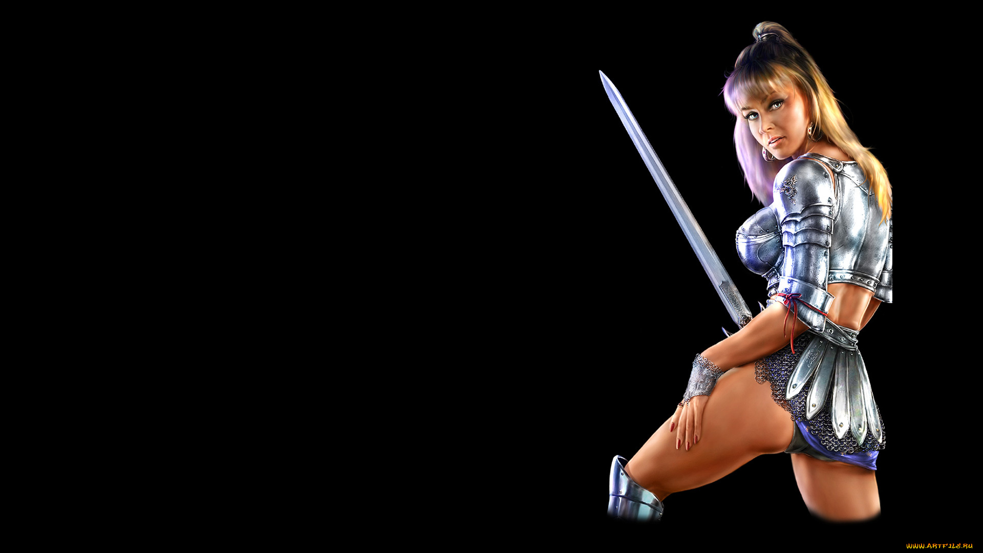 видео, игры, gothic, ii, девушка, меч