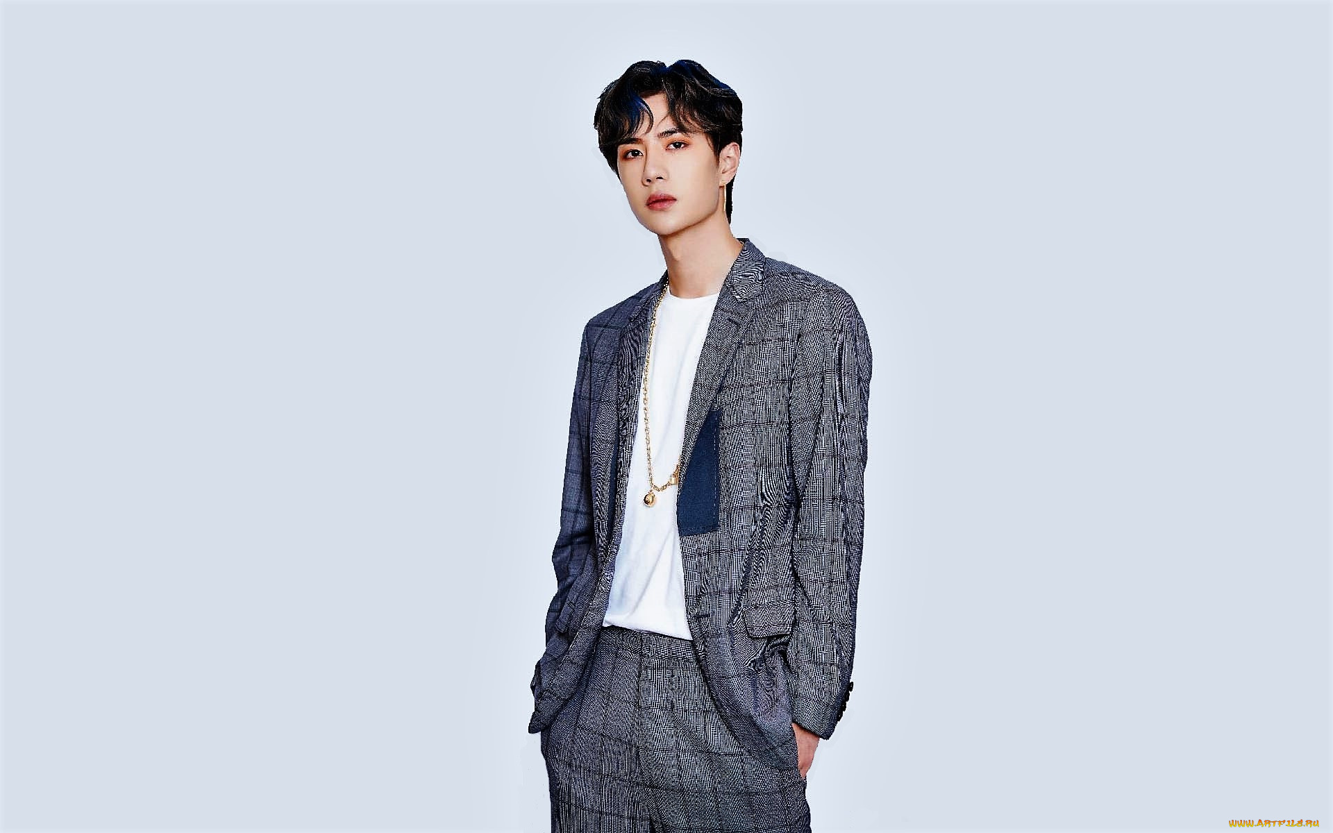 мужчины, wang, yi, bo, костюм, цепочка