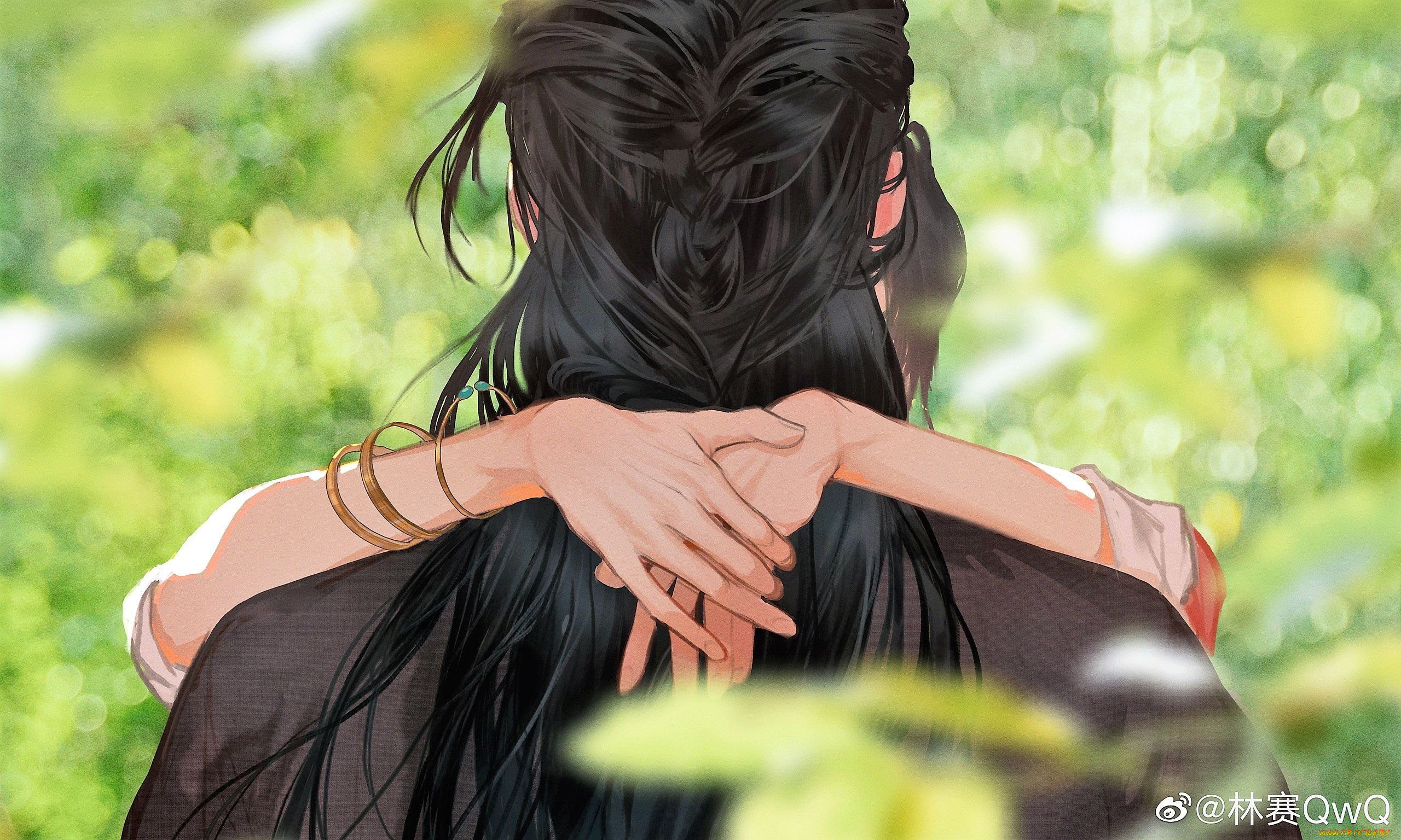 аниме, unknown, , другое, , пара, объятия