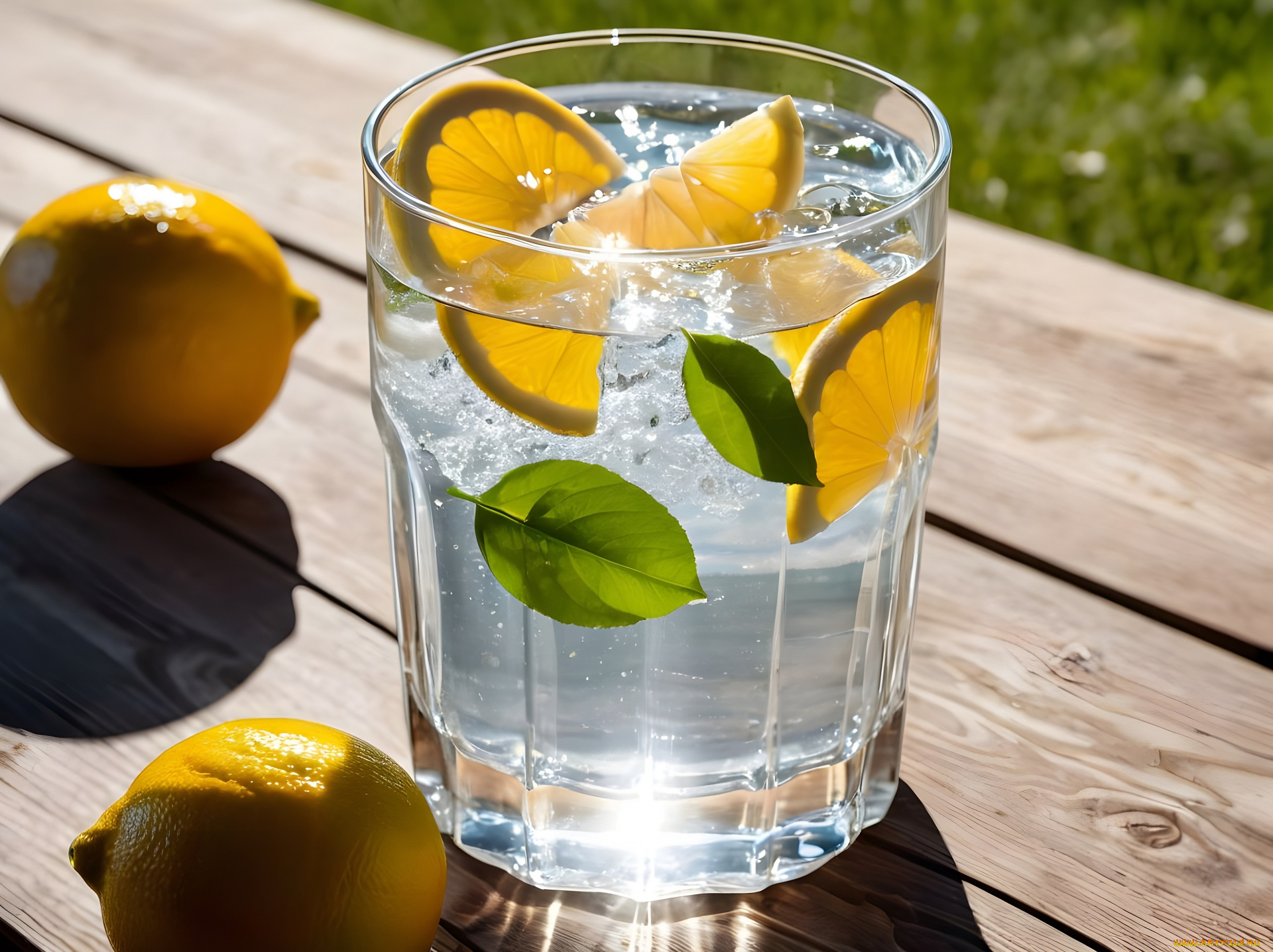 еда, напитки, лимон, стакан, мята, лимонад