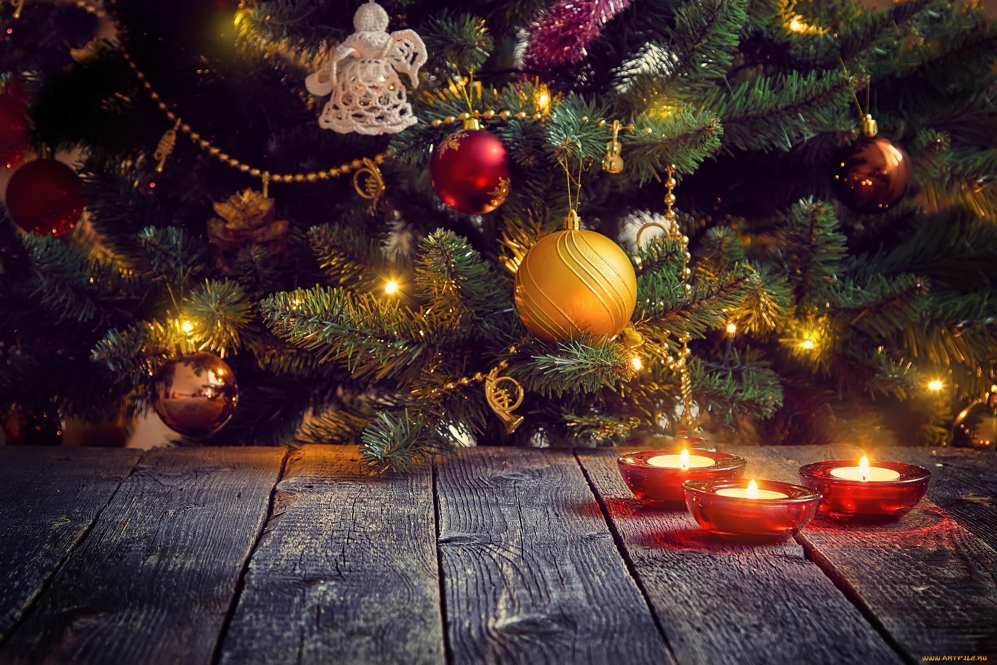 праздничные, новогодние, свечи, новогодняя