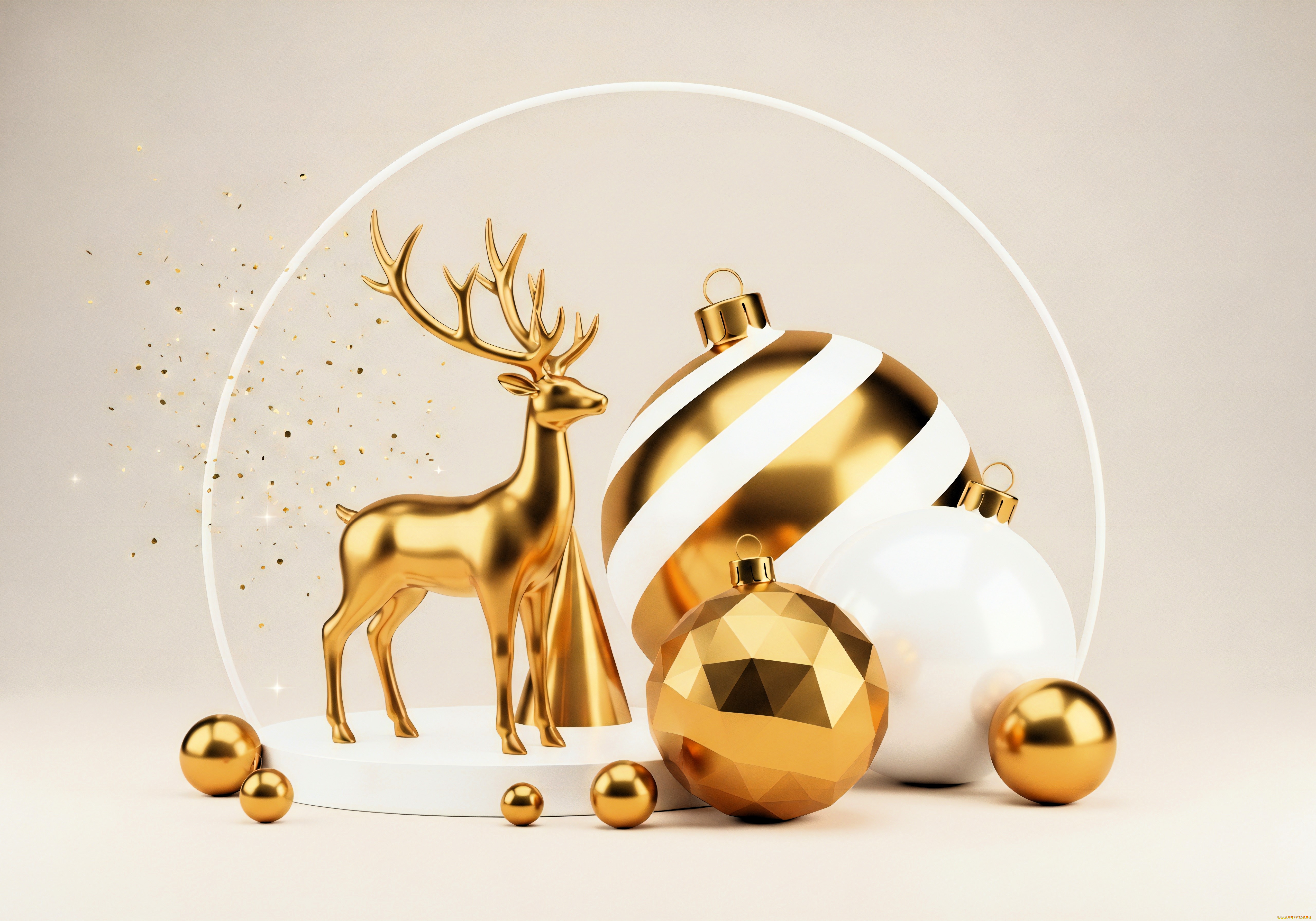 праздничные, украшения, фигурка, олень, игрушки, шарики
