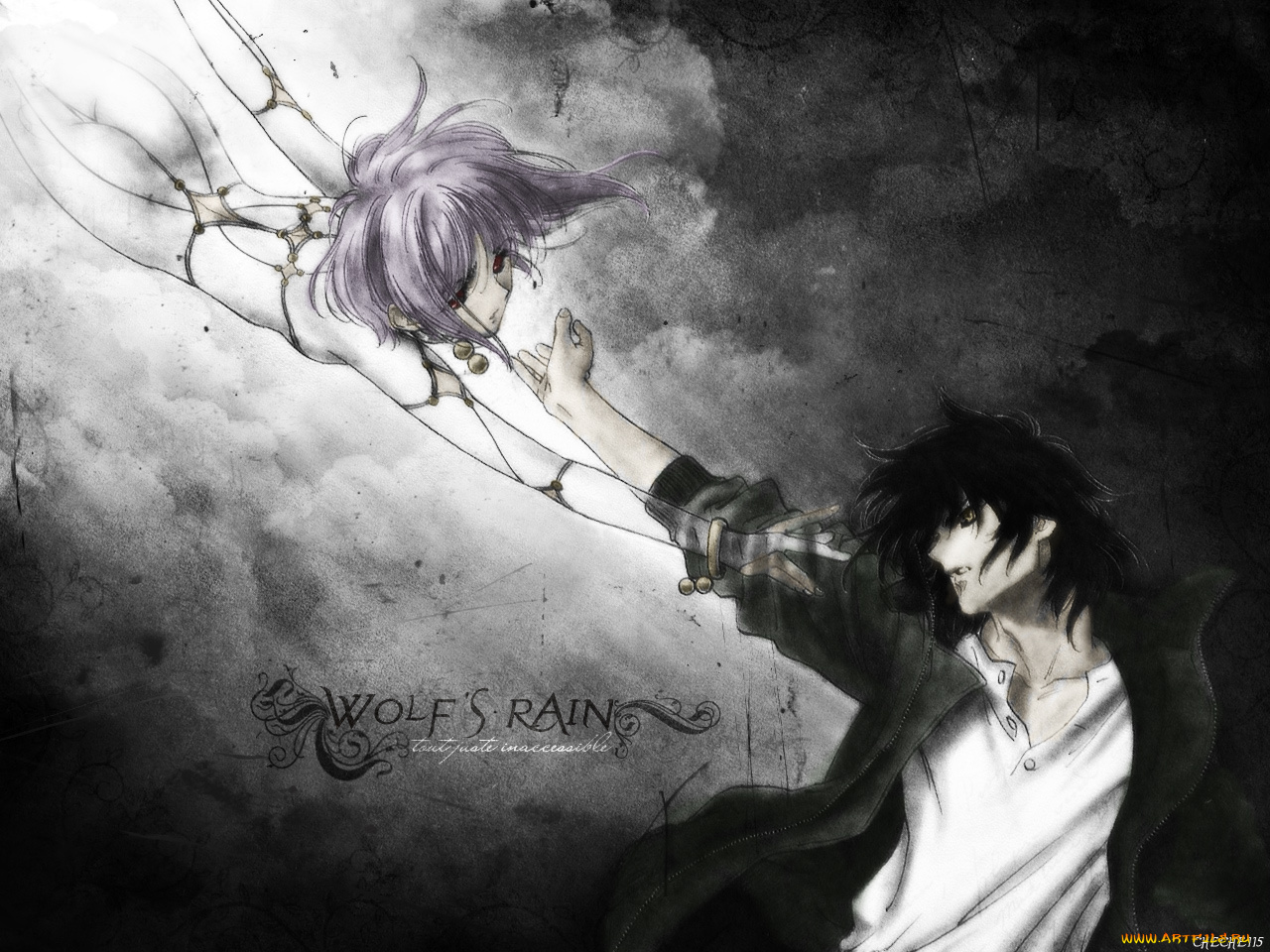 аниме, wolf`s, rain