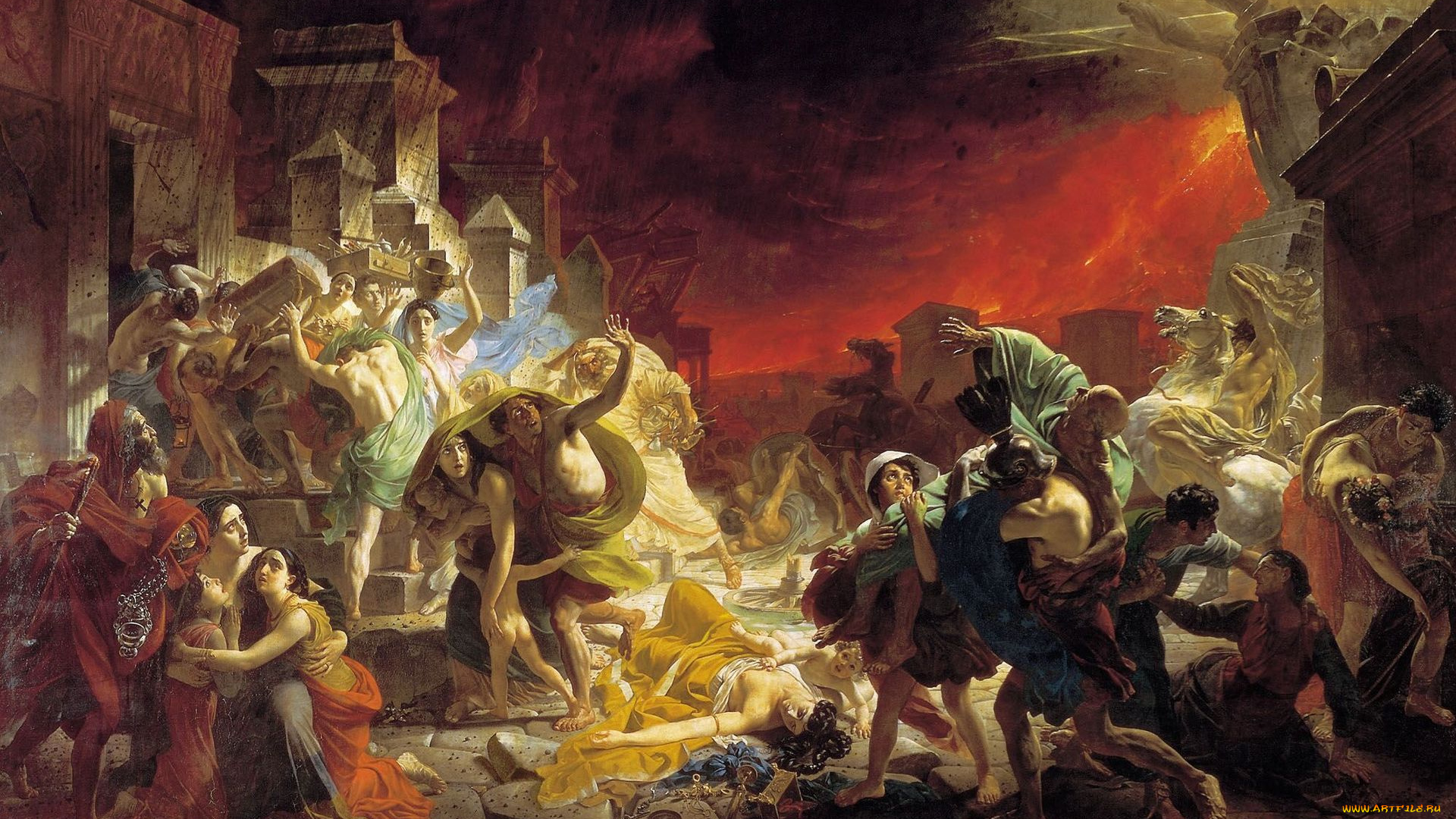 карл, брюллов, последний, день, помпеи, рисованные, живопись