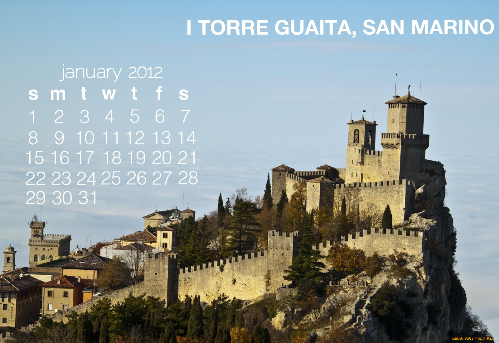 календари, города, башня, замок