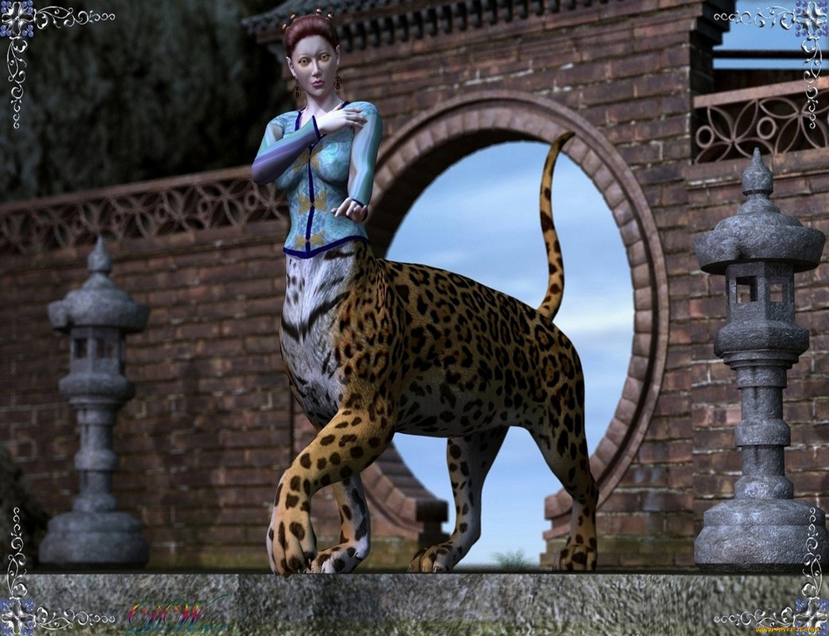 3д, графика, fantasy, фантазия, стена