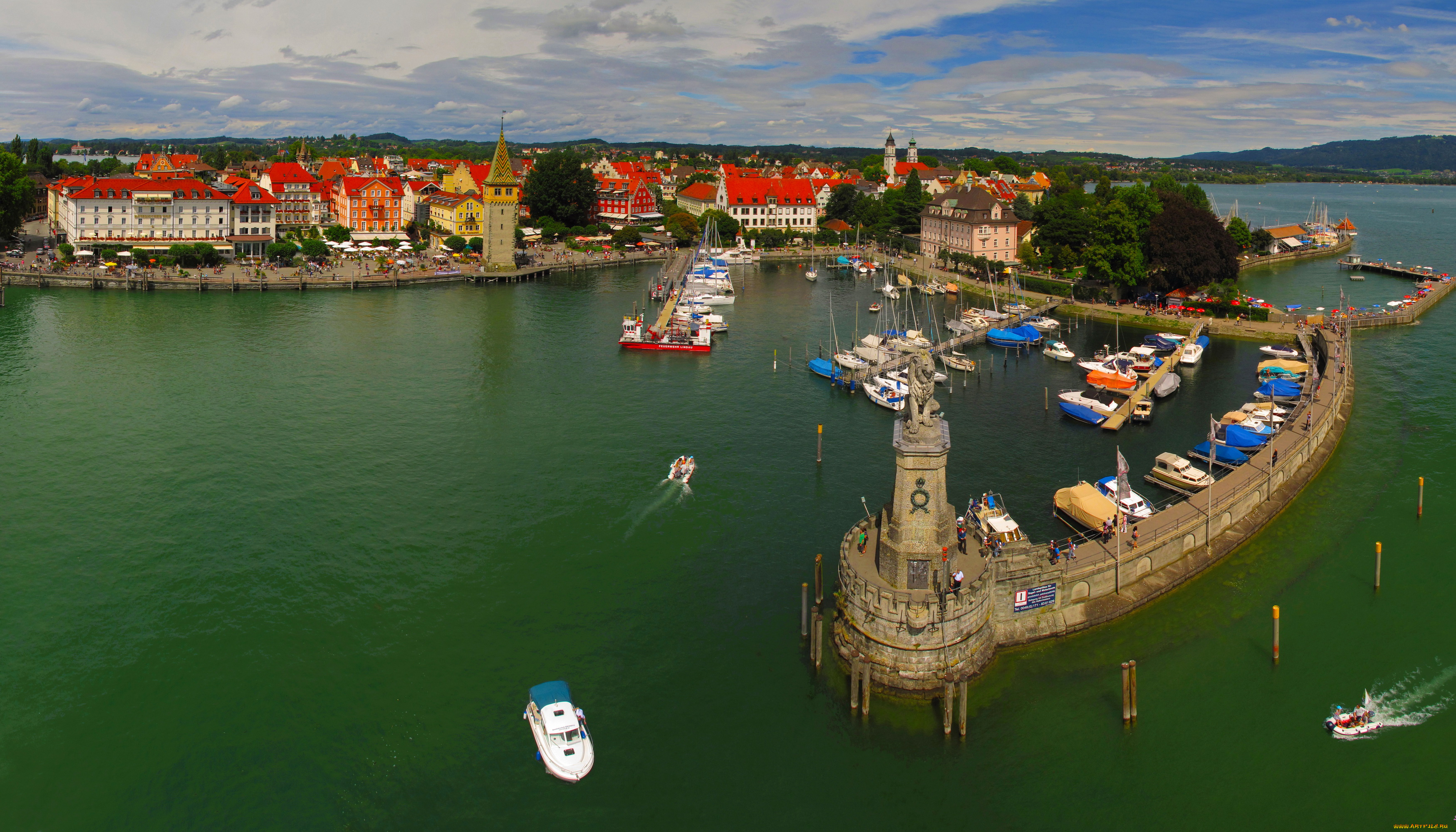 города, пейзажи, залив, остров, корабли, город