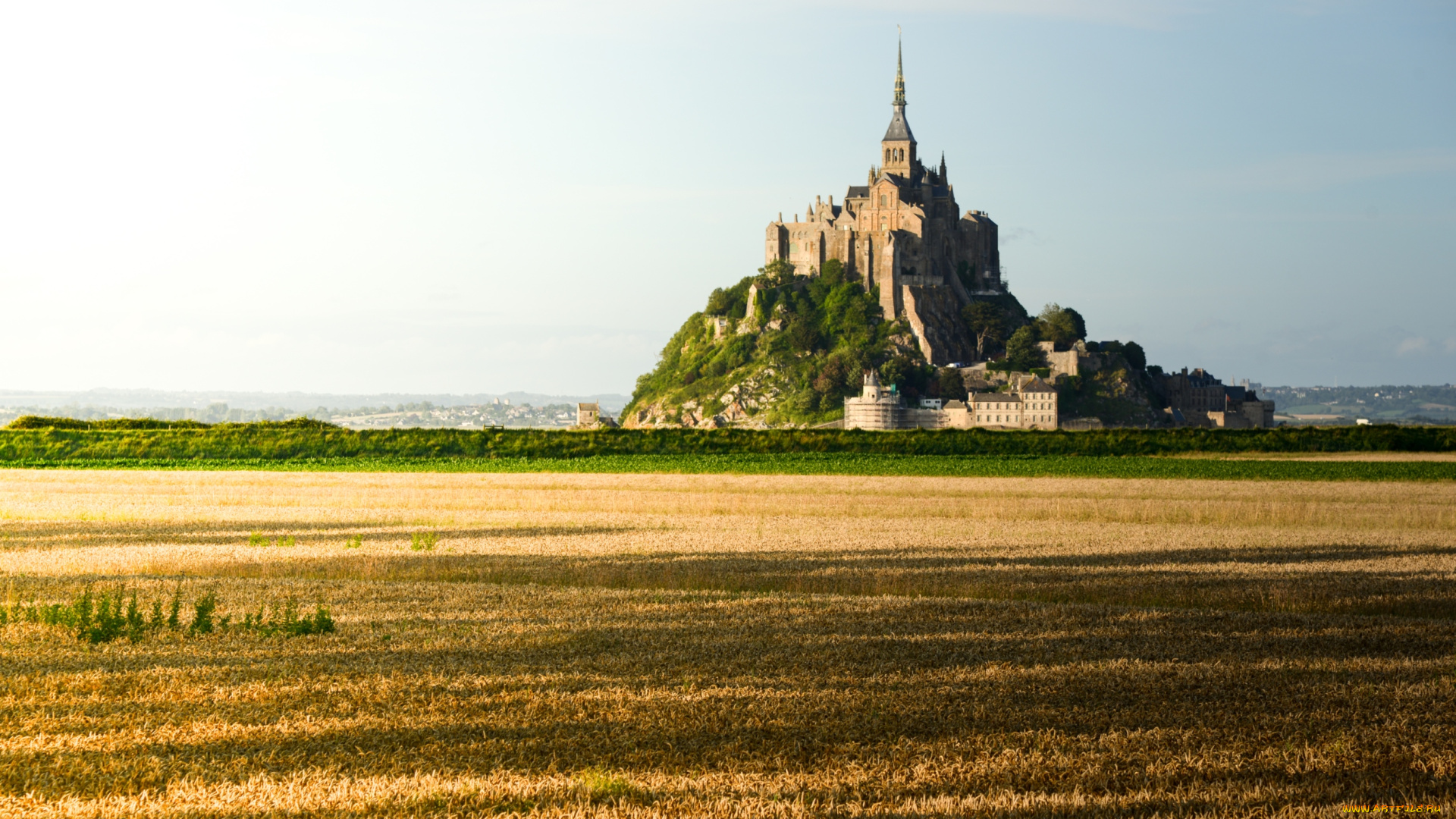 города, крепость, мон, сен, мишель, франция