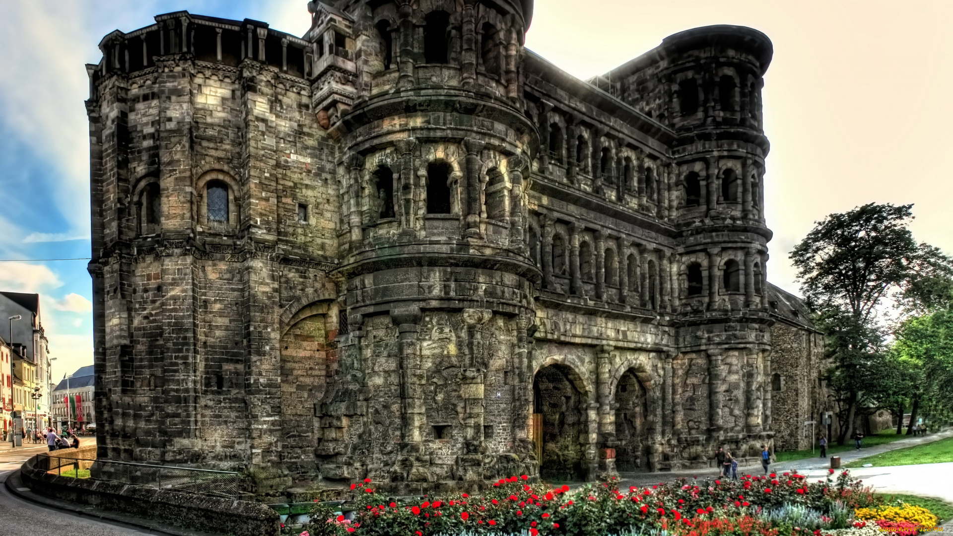 trier, germany, античные, ворота, porta, nigra, города, исторические, архитектурные, памятники, германия