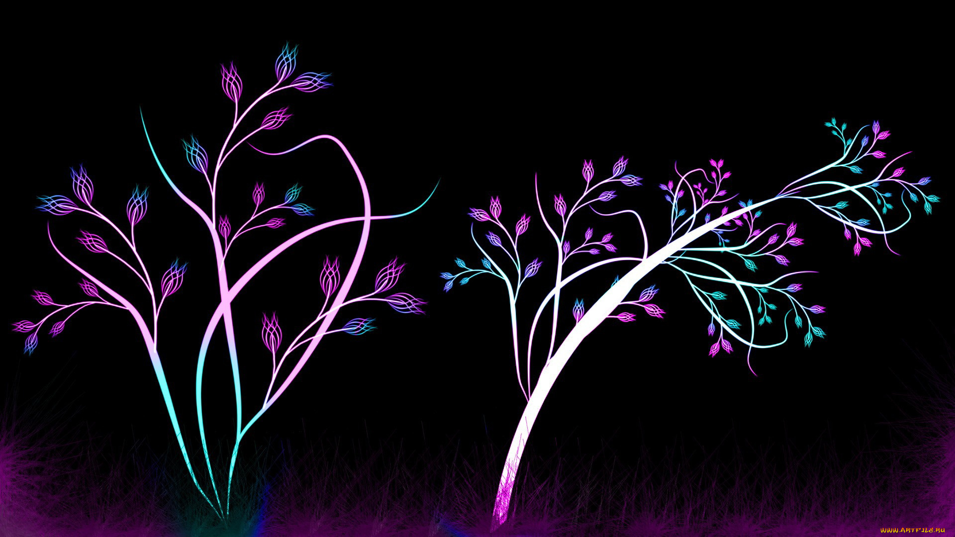 векторная, графика, ветки, цвета, фон, линии, узор