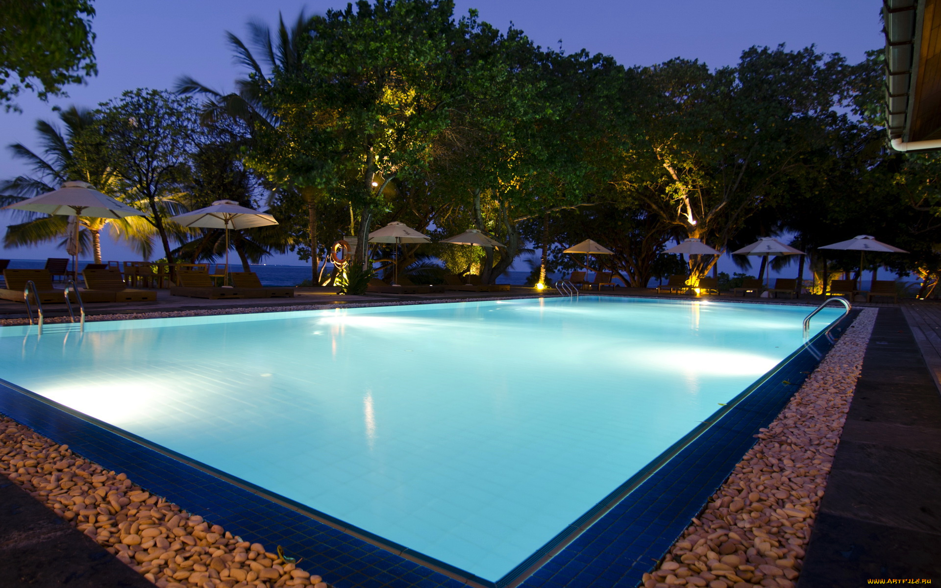 мальдивы, интерьер, бассейны, открытые, площадки, бассейн, курорт