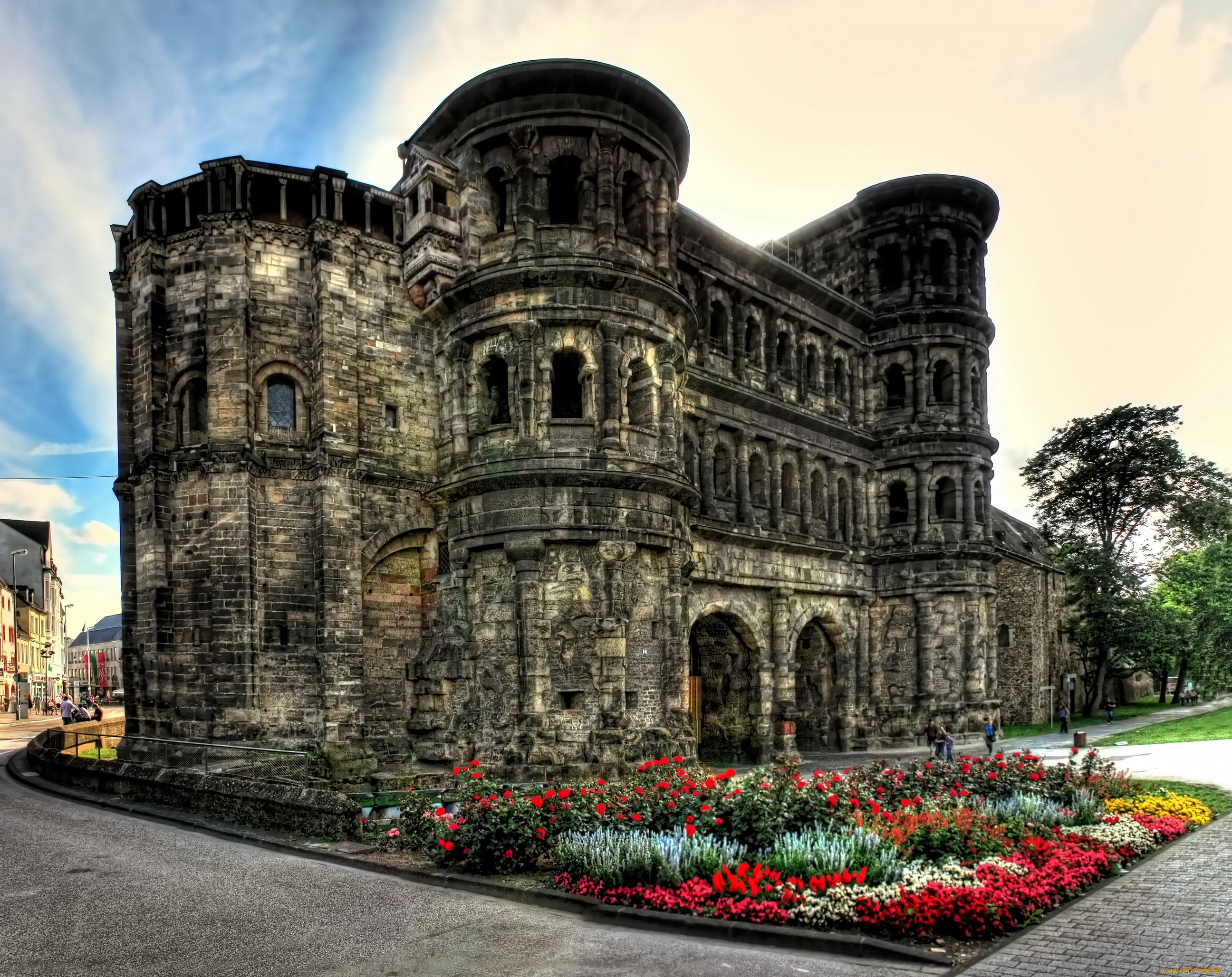 trier, germany, античные, ворота, porta, nigra, города, исторические, архитектурные, памятники, германия