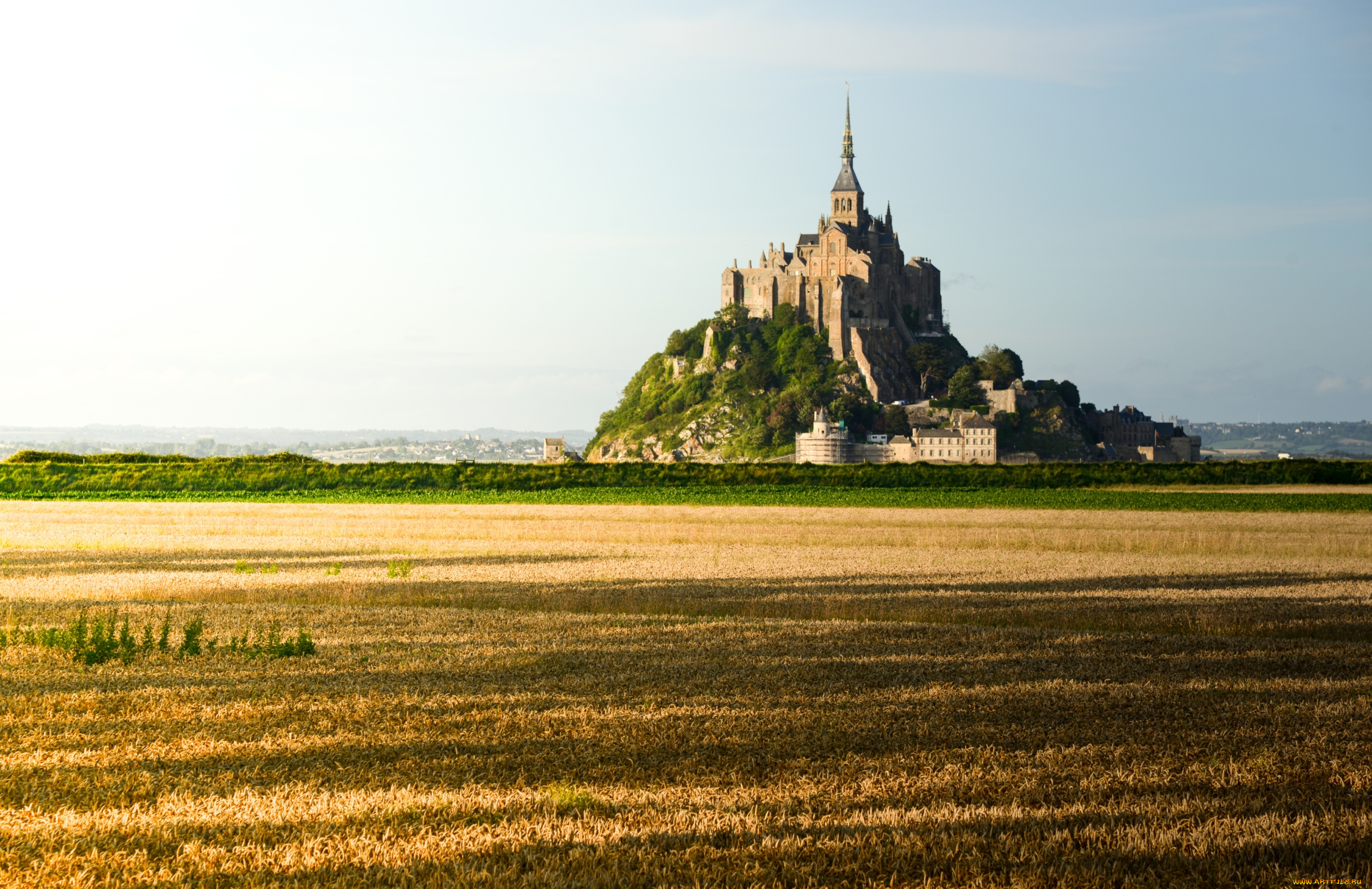 города, крепость, мон, сен, мишель, франция