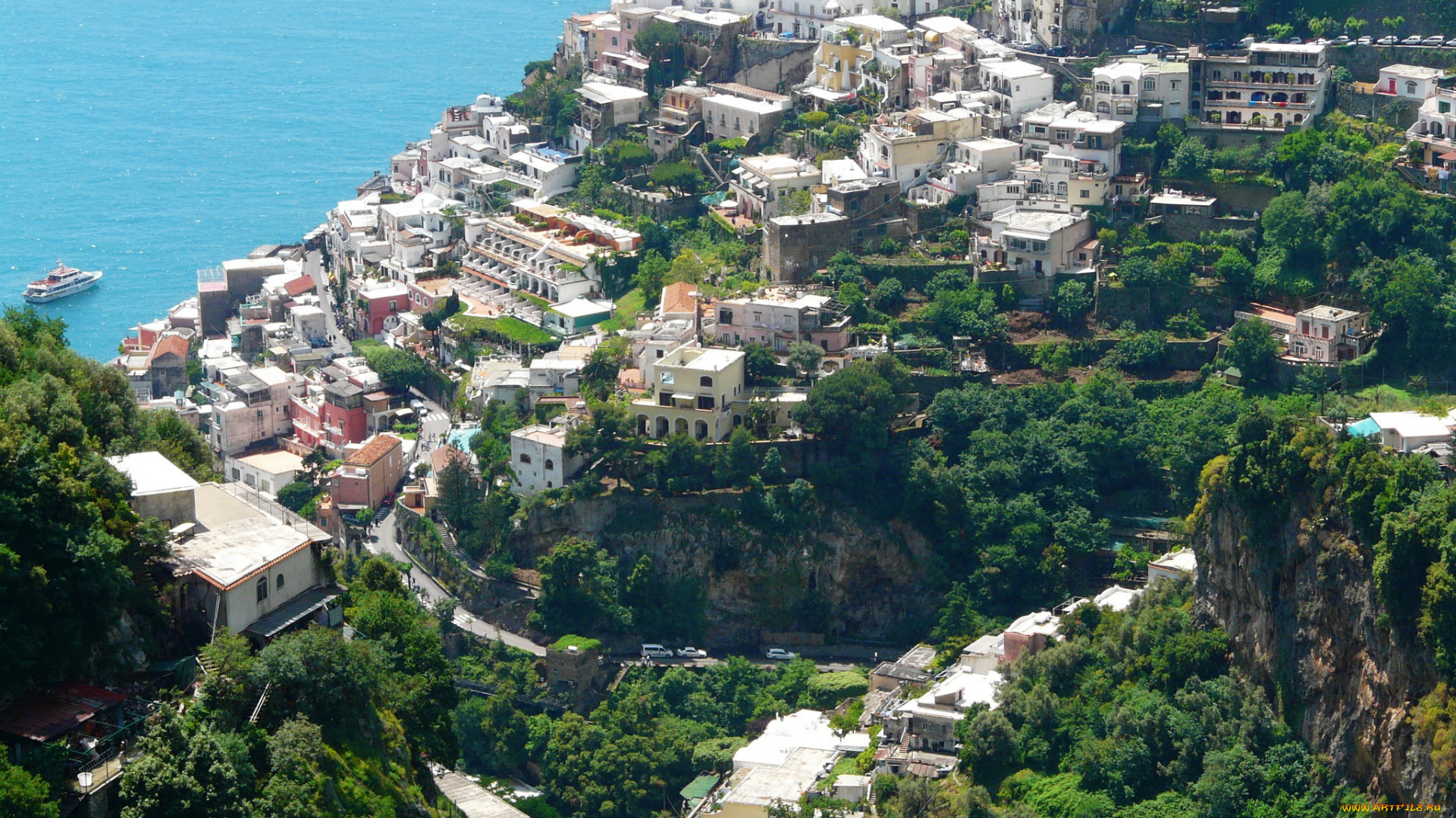 амальфи, , италия, города, амальфийское, и, лигурийское, побережье, , италия, горы, дома, море, амальфи