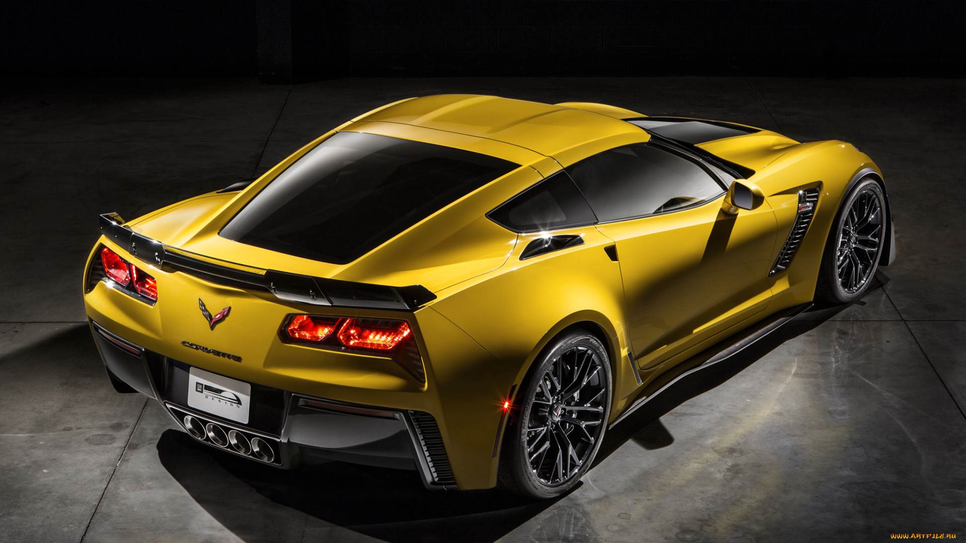 автомобили, corvette, stingray, z06, желтый