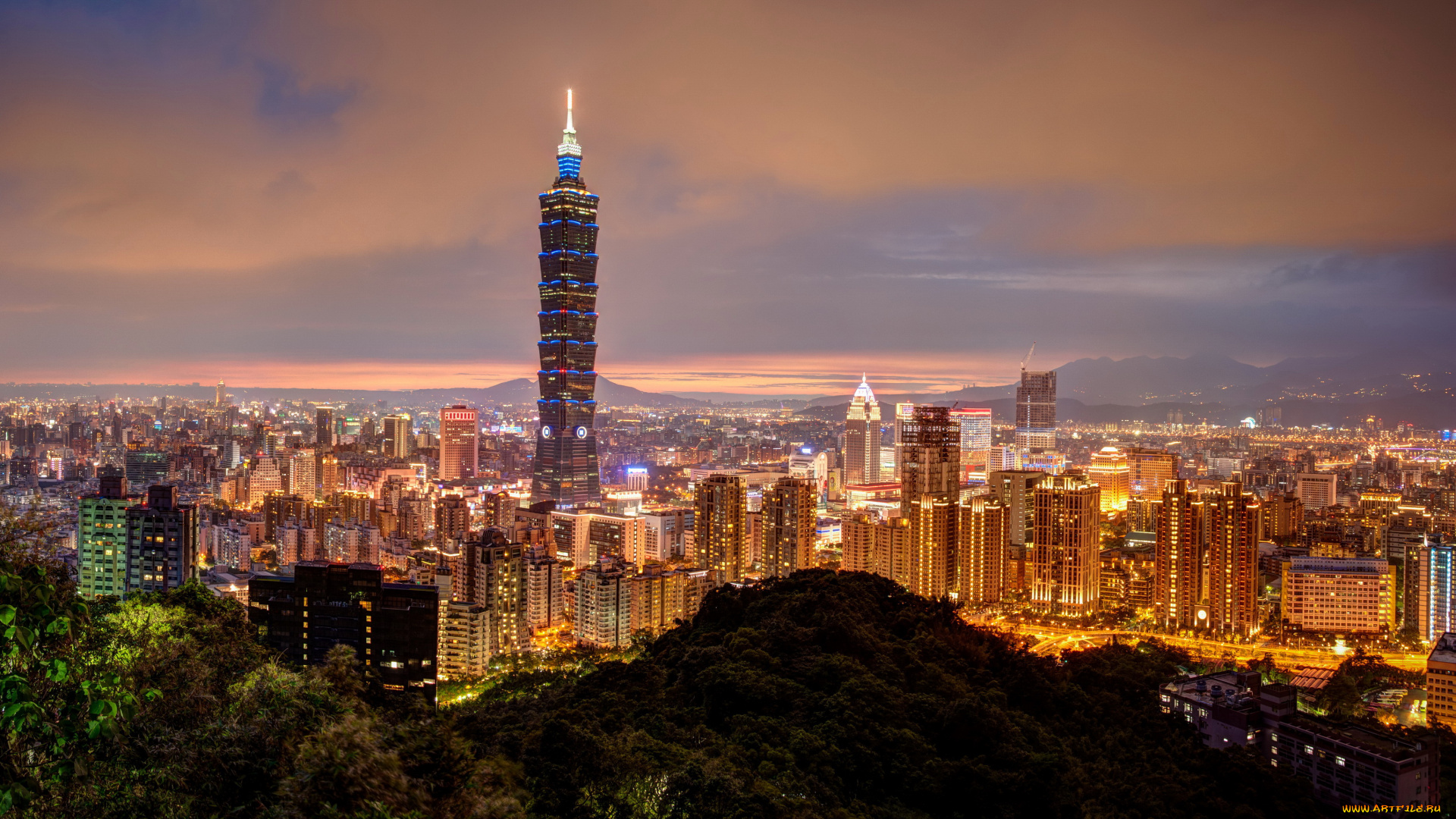 taipei, city, , taiwan, города, тайбэй, , тайвань, ночь, небоскребы, дома, китай, огни
