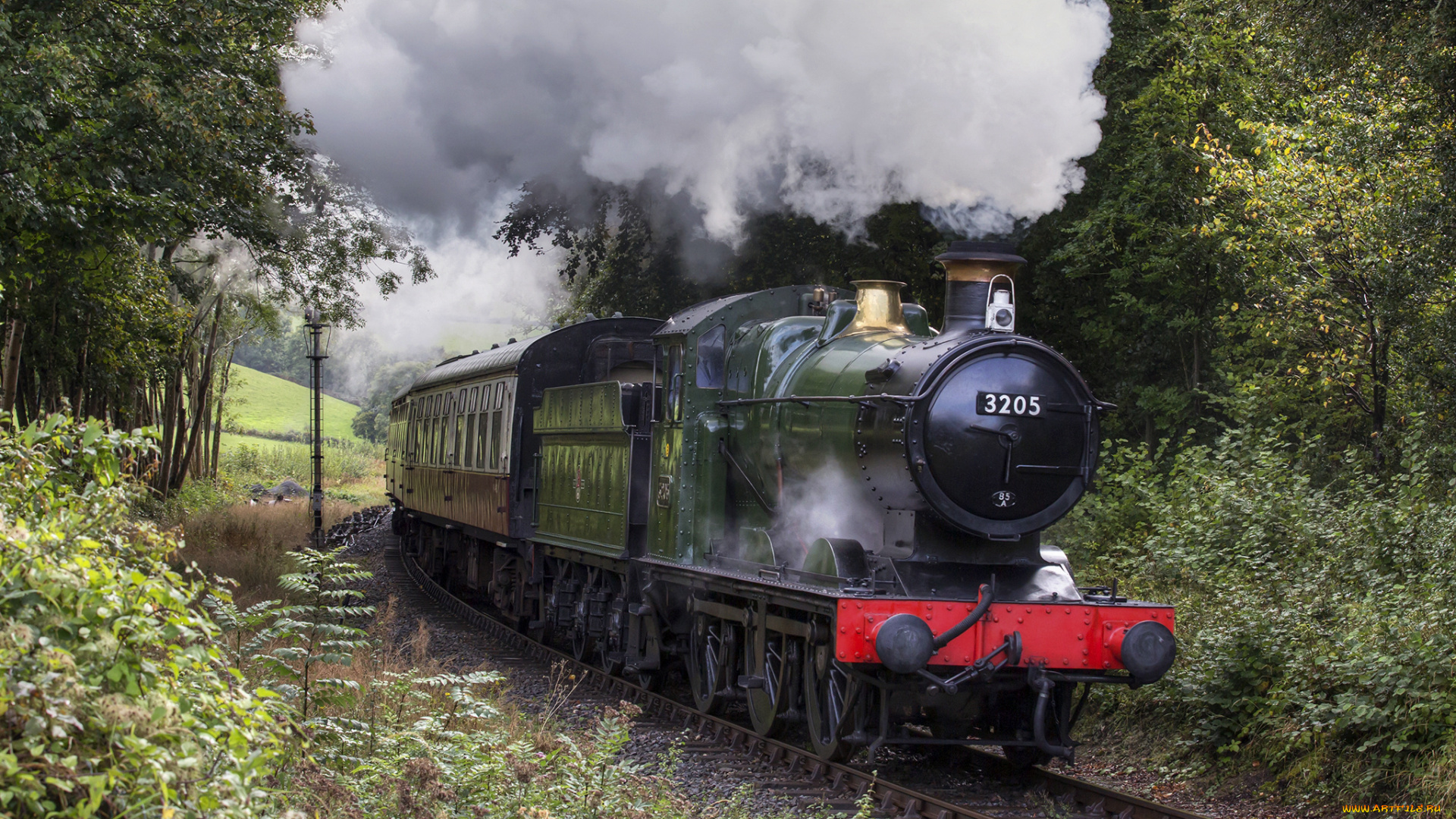 техника, паровозы, железная, дорога, рельсы, паровоз, вагоны