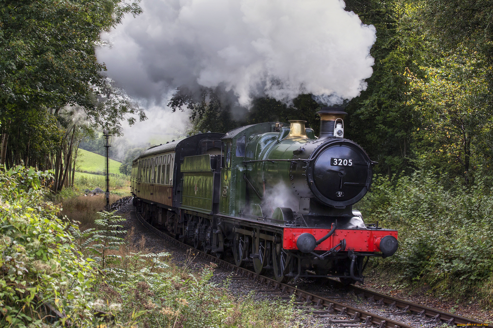 техника, паровозы, железная, дорога, рельсы, паровоз, вагоны