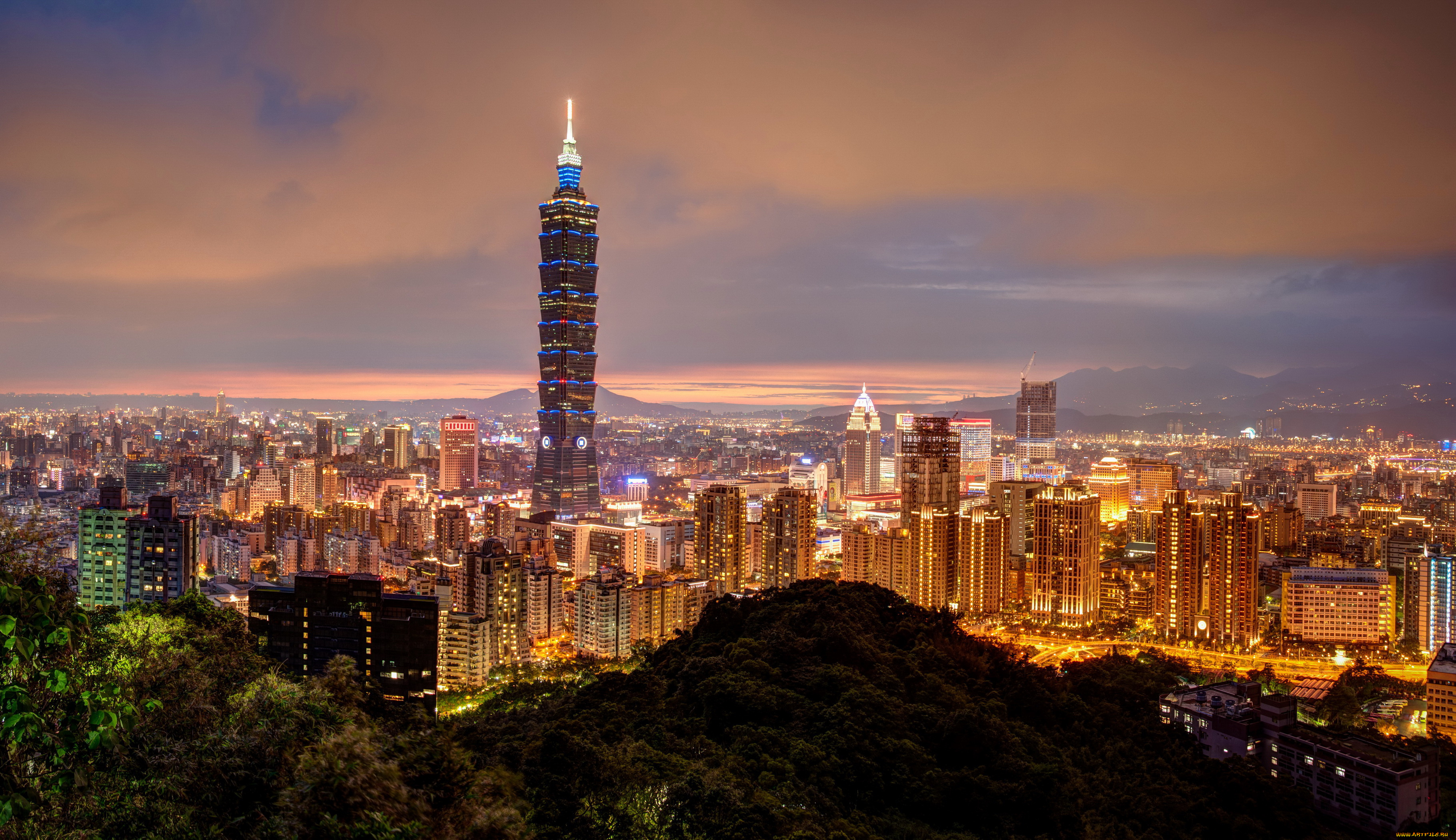 taipei, city, , taiwan, города, тайбэй, , тайвань, ночь, небоскребы, дома, китай, огни