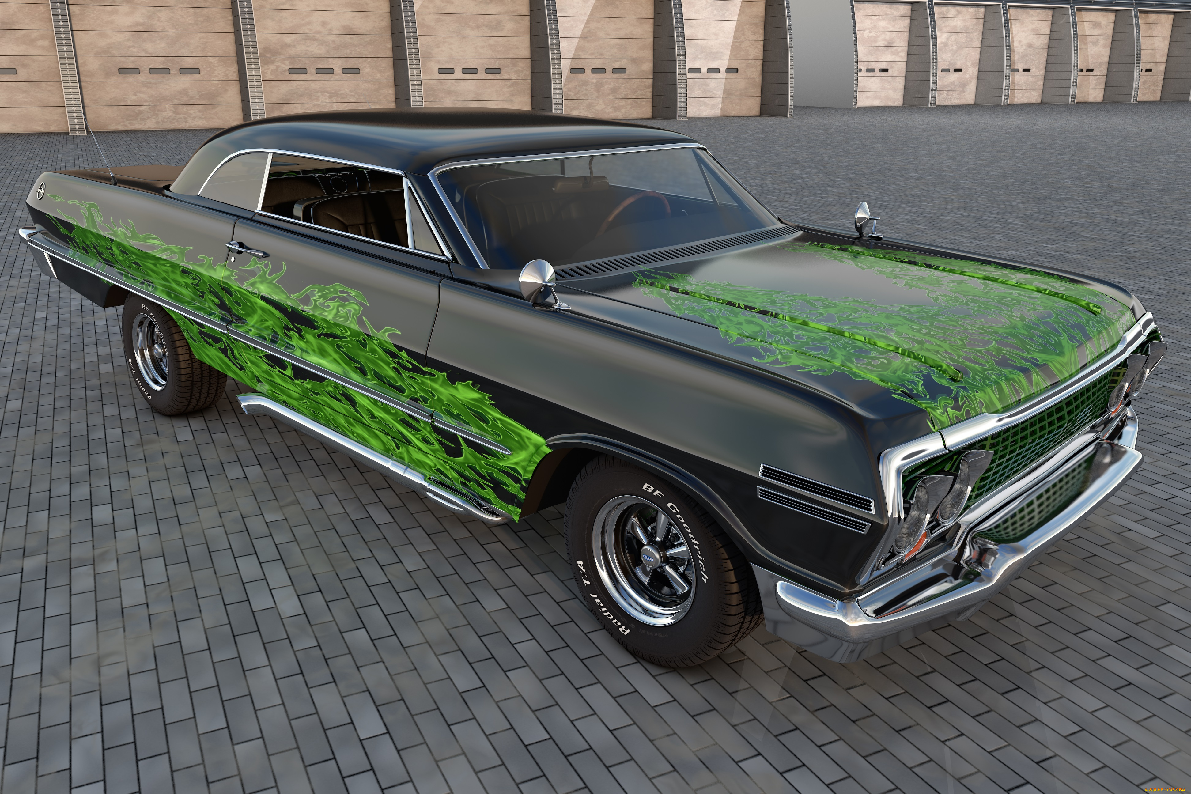 автомобили, 3д, 1963, chevrolet, impala