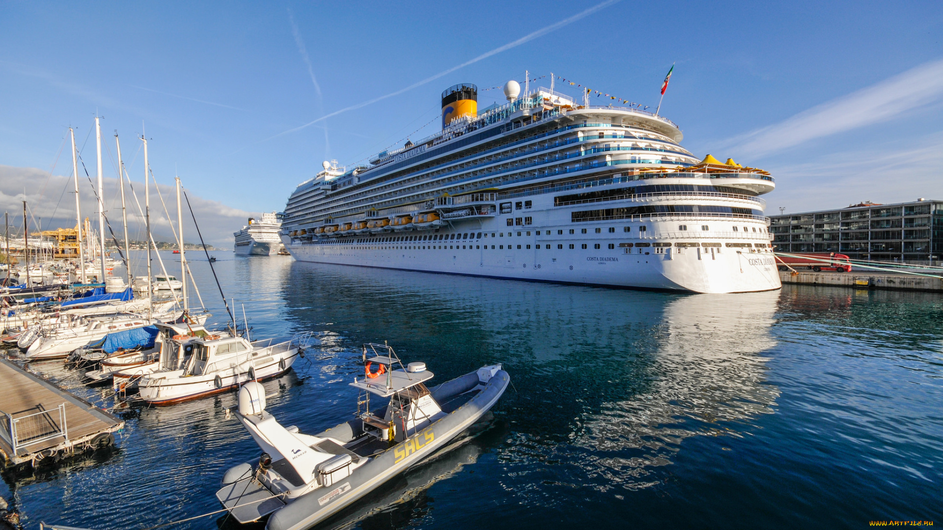 costa, diadema, корабли, лайнеры, круиз, порт, причал, лайнер