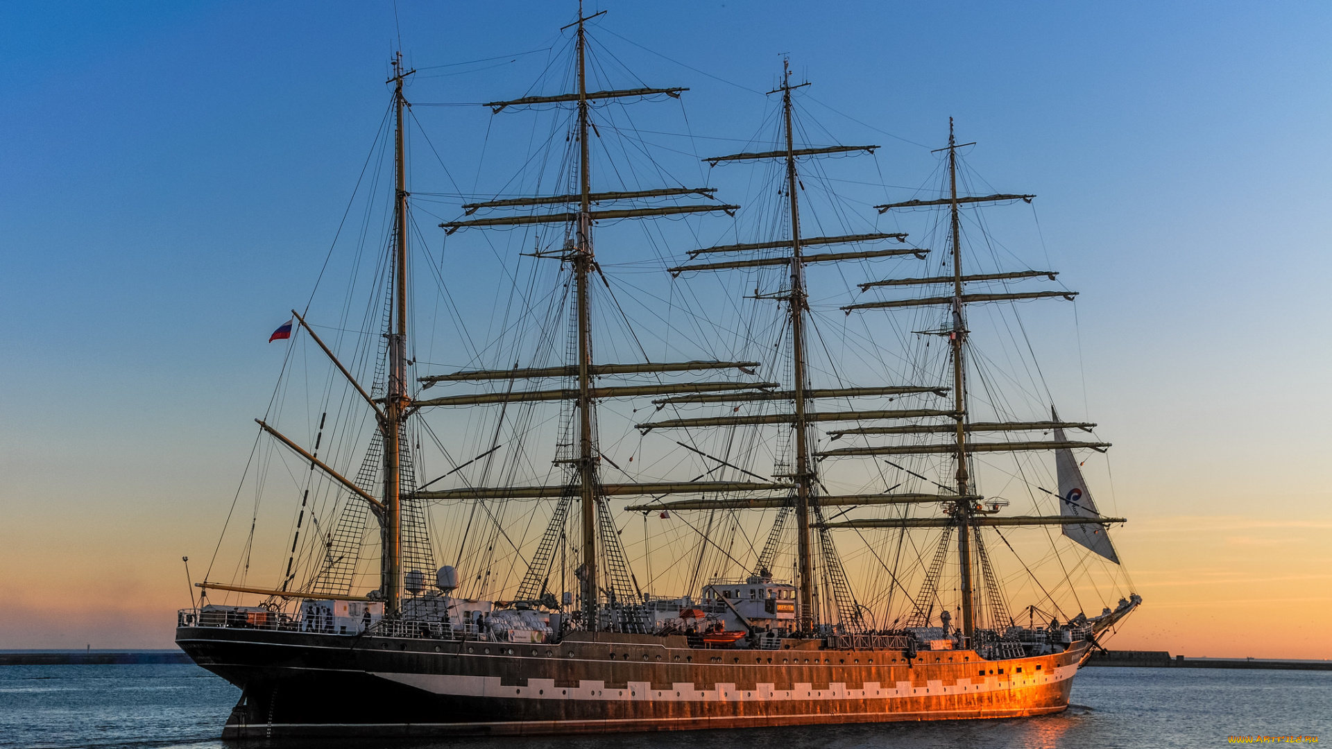 kruzenshtern, , крузенштерн, корабли, парусники, барк, учебный, россия, четырехмачтовый