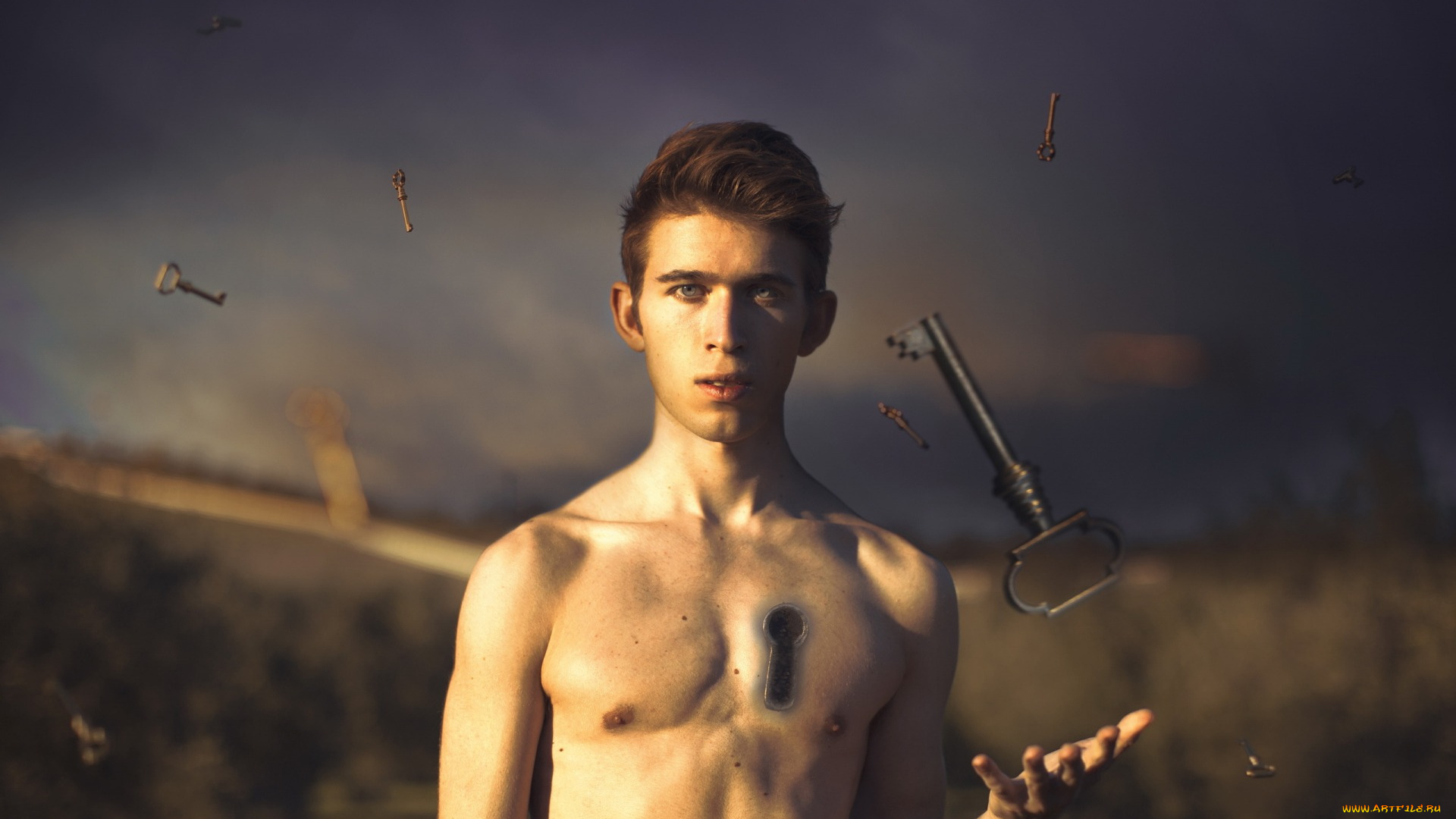 мужчины, -, unsort, фон, ключи, парень