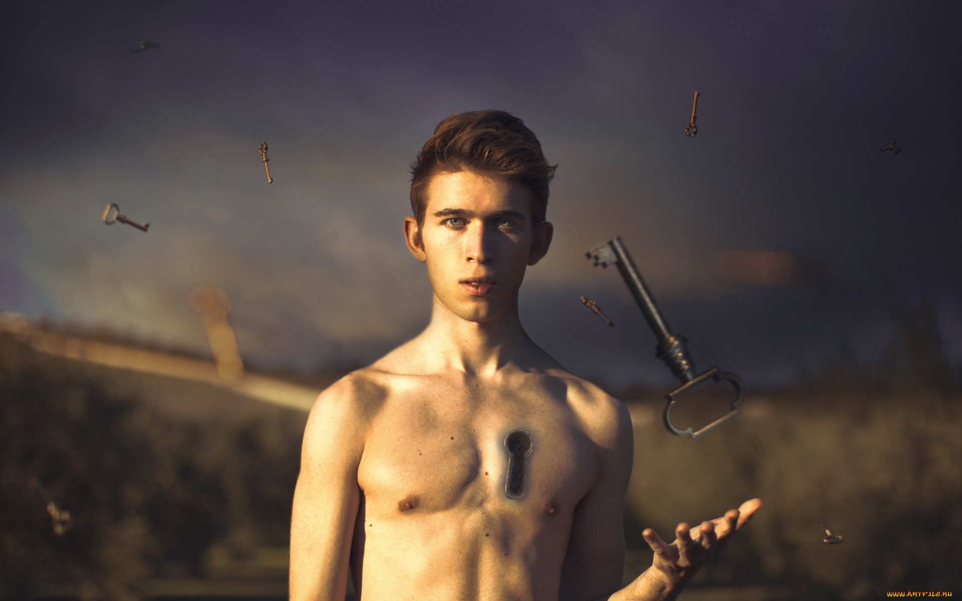 мужчины, -, unsort, фон, ключи, парень