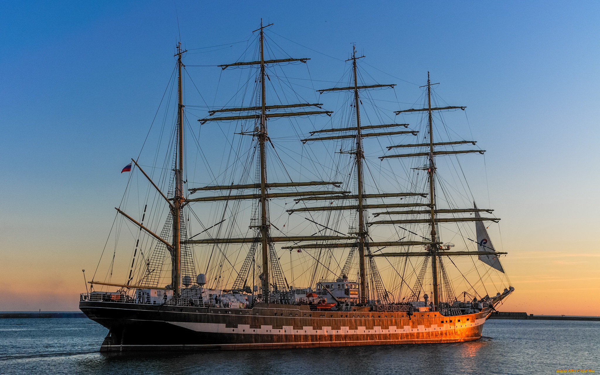 kruzenshtern, , крузенштерн, корабли, парусники, барк, учебный, россия, четырехмачтовый