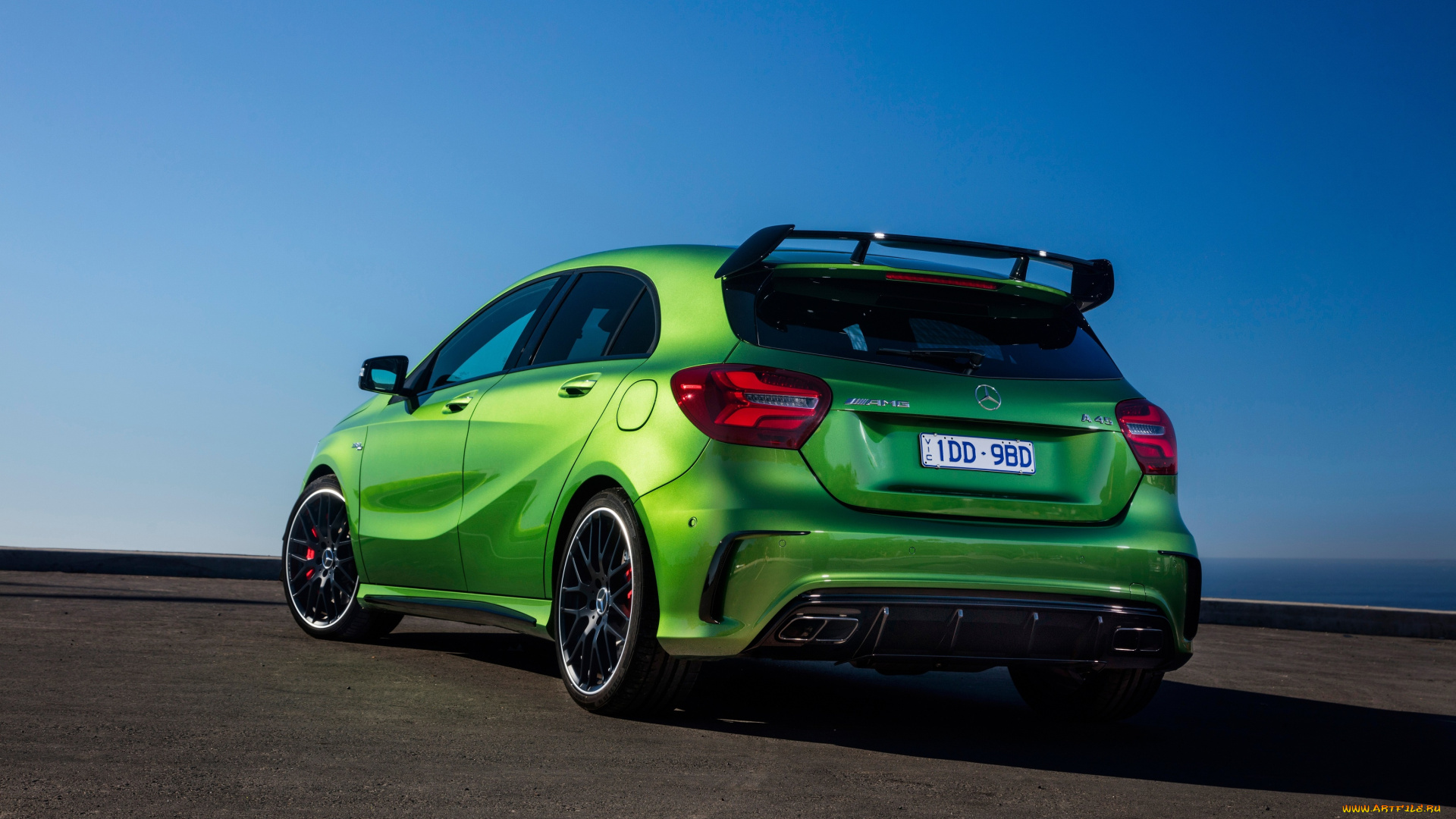 автомобили, mercedes-benz, 2016г, w176, зеленый, au-spec, 4matic, a, 45, mercedes-amg