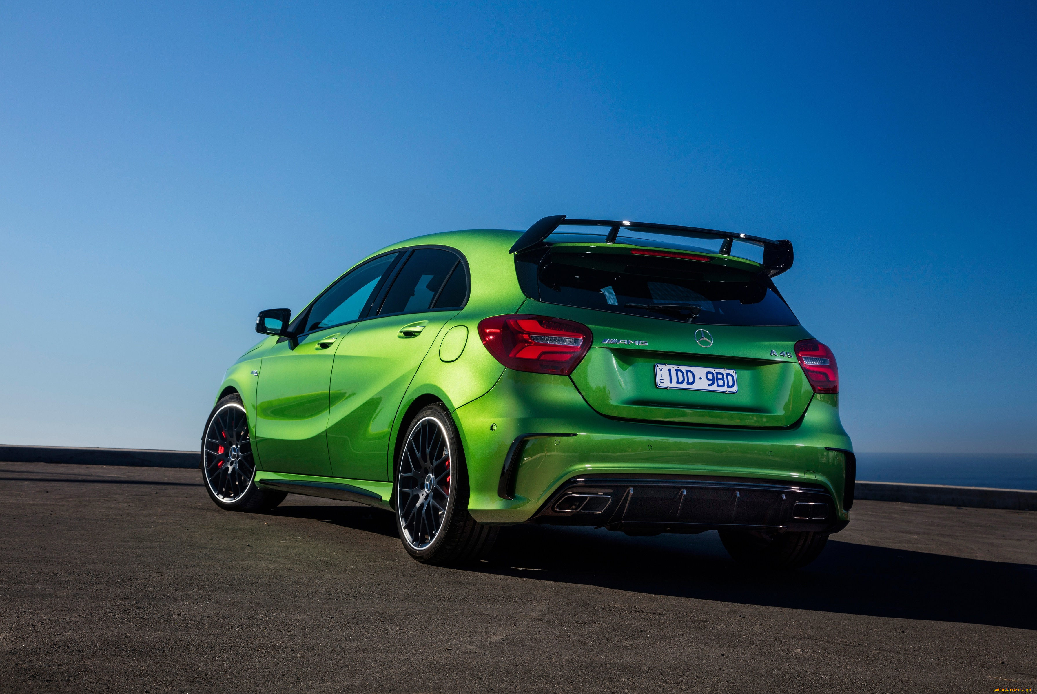 автомобили, mercedes-benz, 2016г, w176, зеленый, au-spec, 4matic, a, 45, mercedes-amg