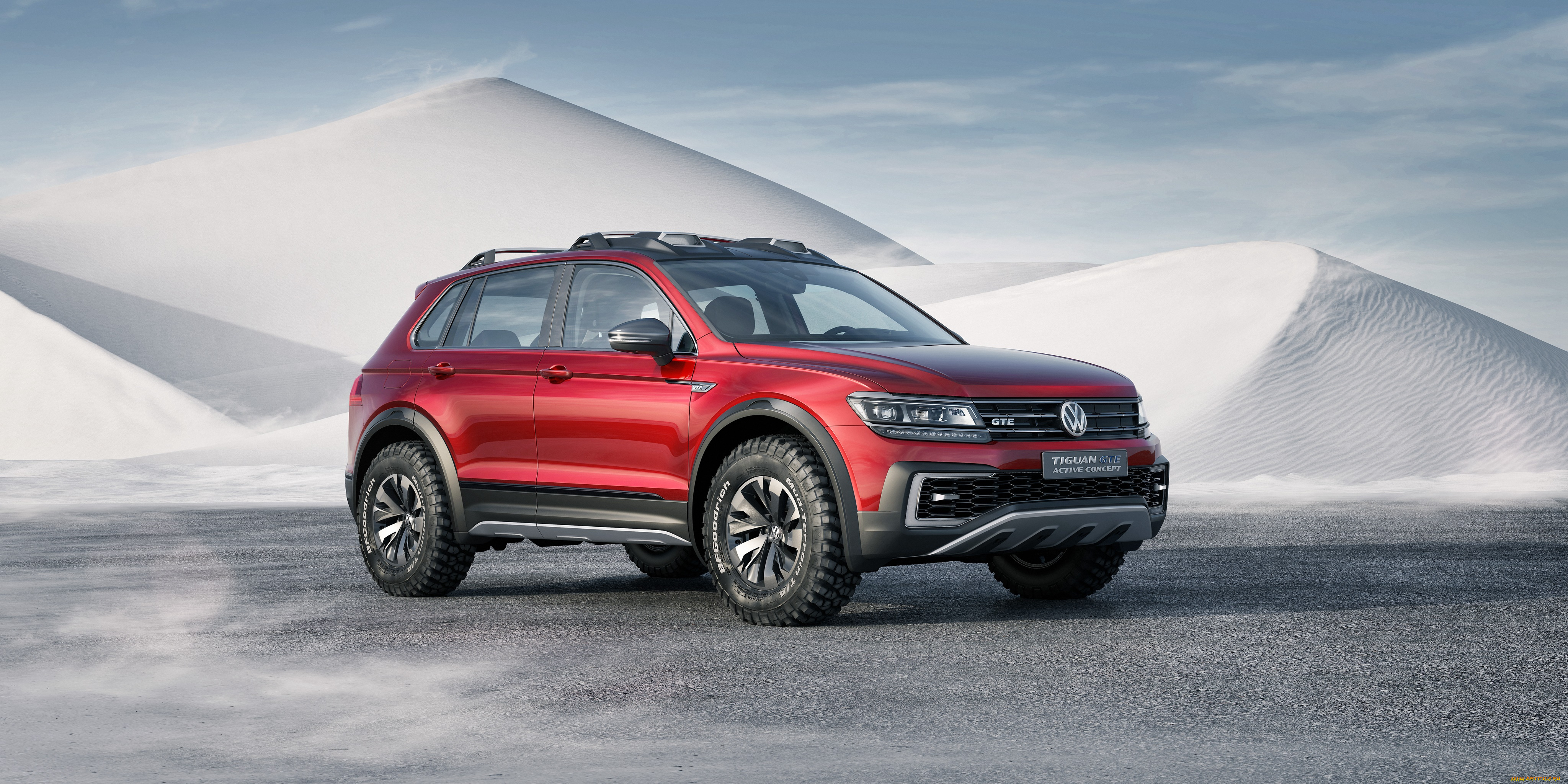 автомобили, volkswagen, красный, 2016г, concept, active, gte, tiguan