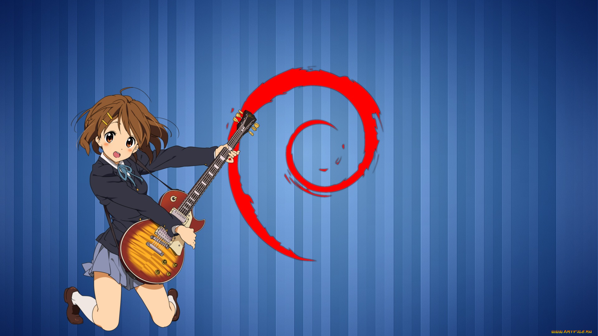 компьютеры, linux, девушка, логотип, фон, взгляд