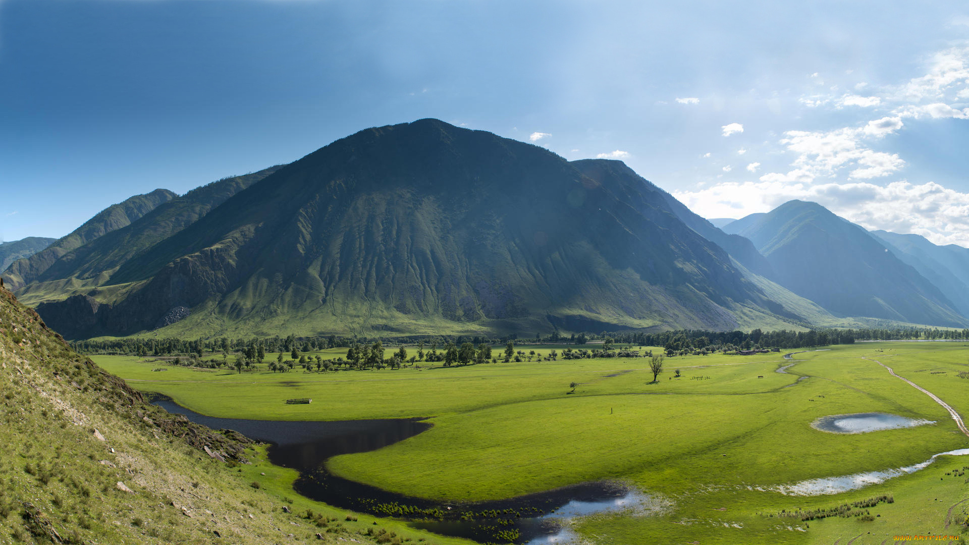 природа, пейзажи, горы, лес, река