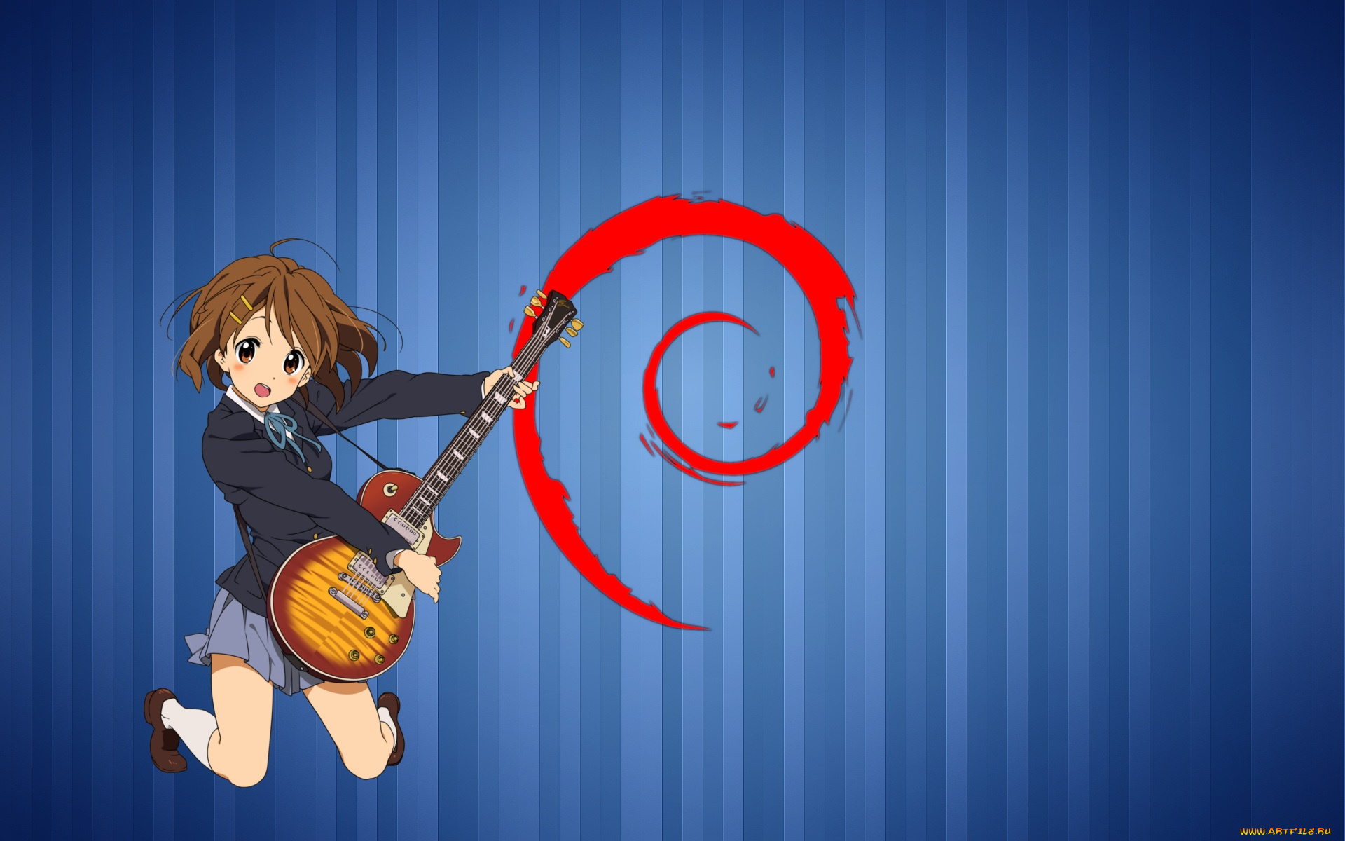 компьютеры, linux, девушка, логотип, фон, взгляд