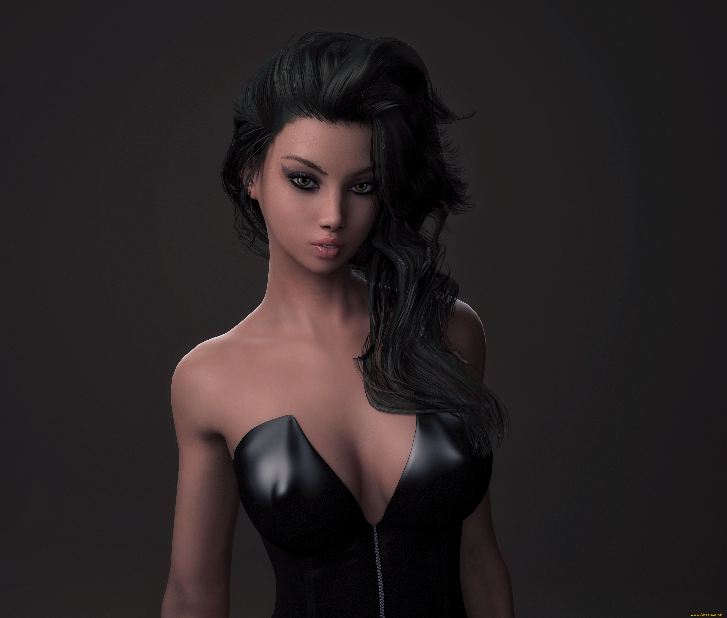 3д, графика, люди, , people, девушка, взгляд, фон