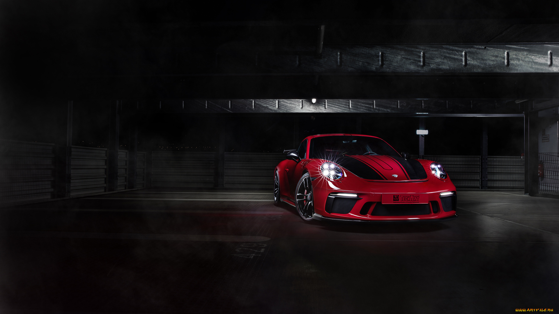 techart, porsche, 911, gt3, , 2018, автомобили, porsche, купе, порше, gt3, 911, techart, красный