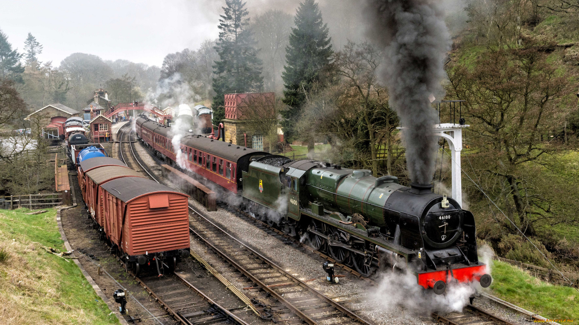 техника, паровозы, рельсы, паровоз