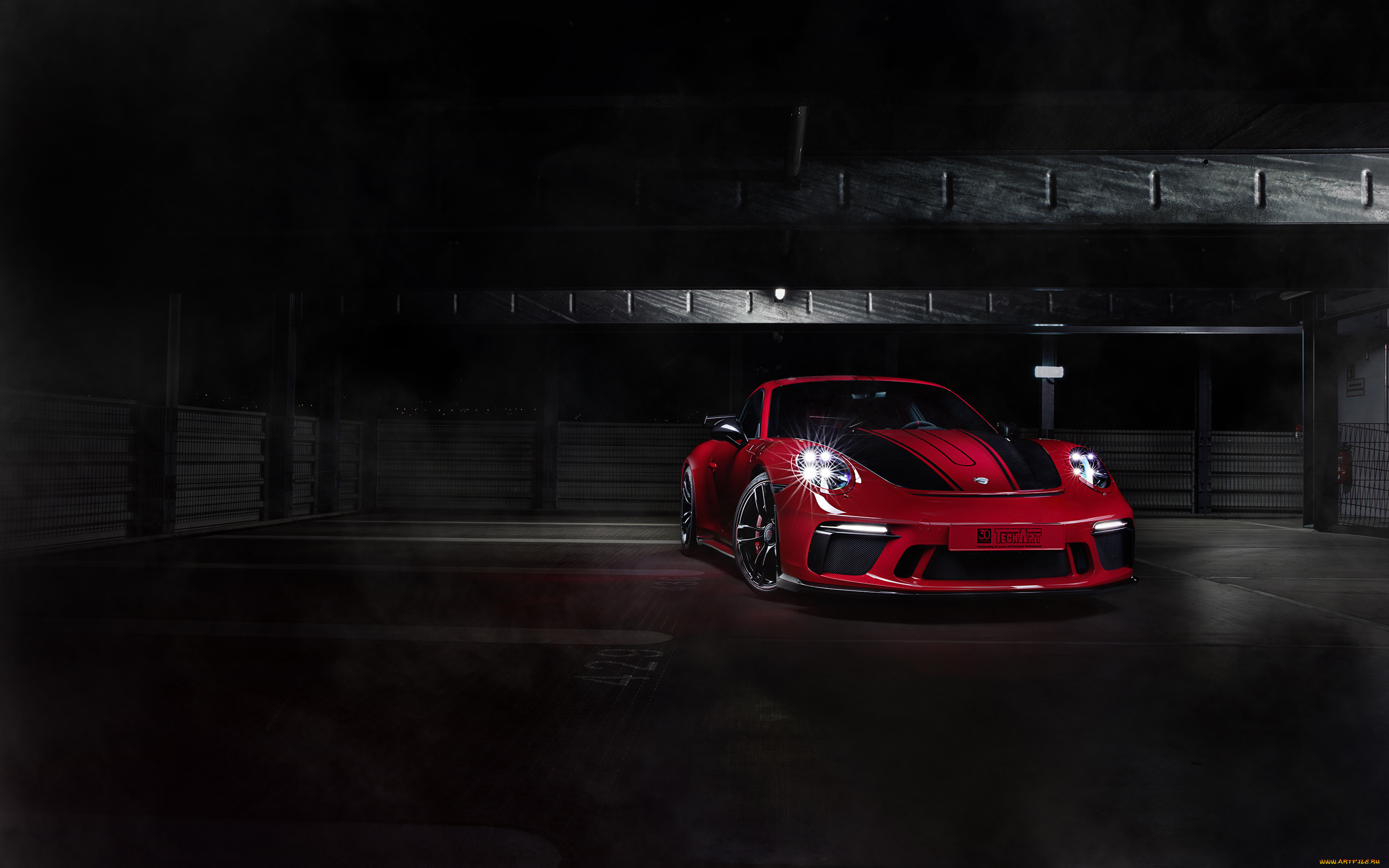 techart, porsche, 911, gt3, , 2018, автомобили, porsche, купе, порше, gt3, 911, techart, красный