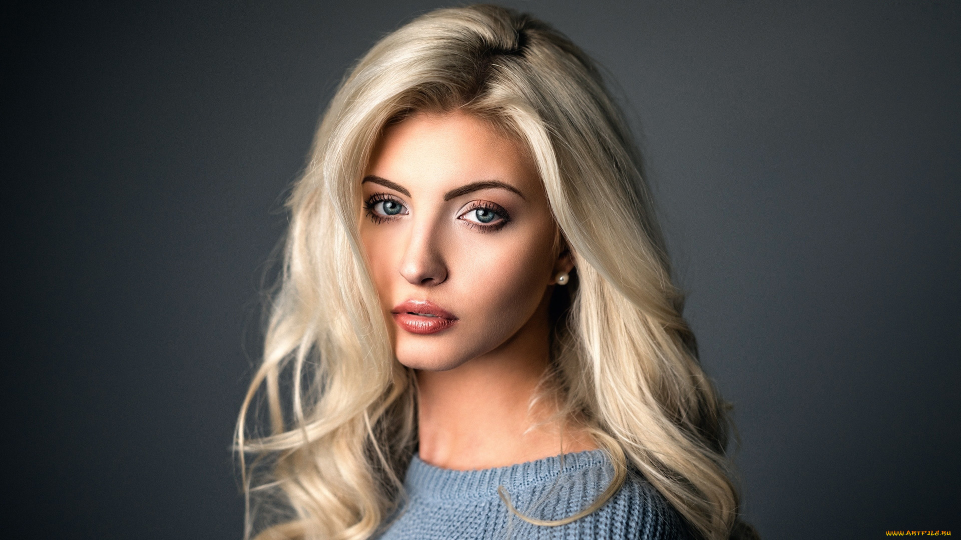 девушки, -, лица, , портреты, блондинка, макияж, взгляд, аня, торн