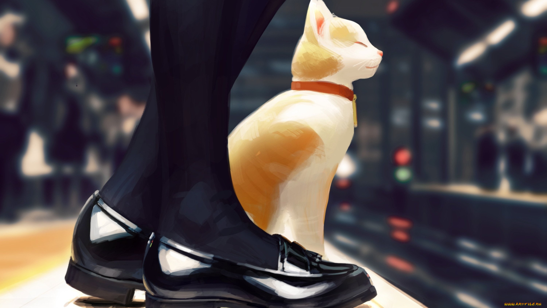 guweiz, аниме, животные, , существа, девушка