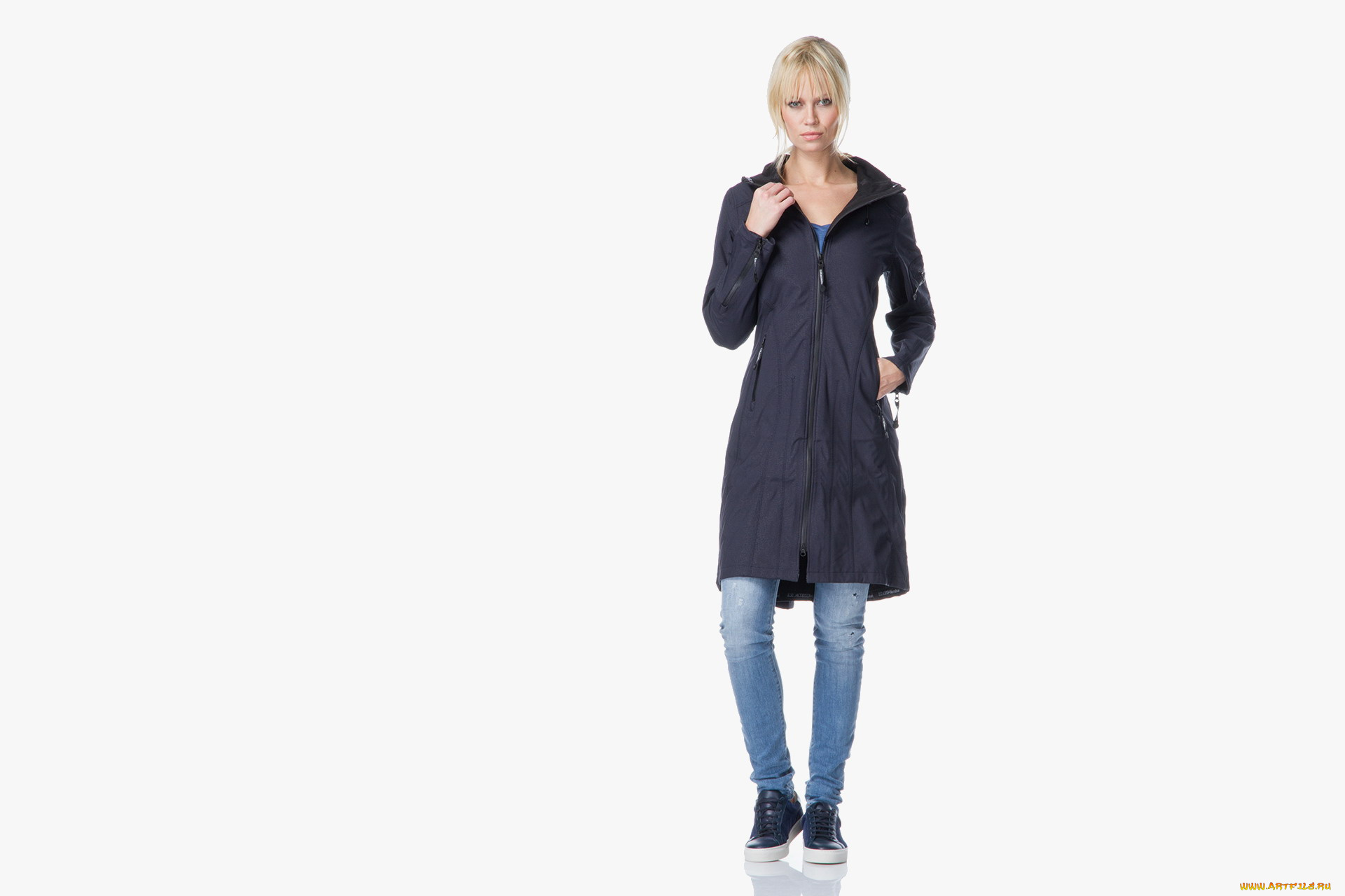девушки, -, блондинки, , светловолосые, блондинка, плащ, джинсы