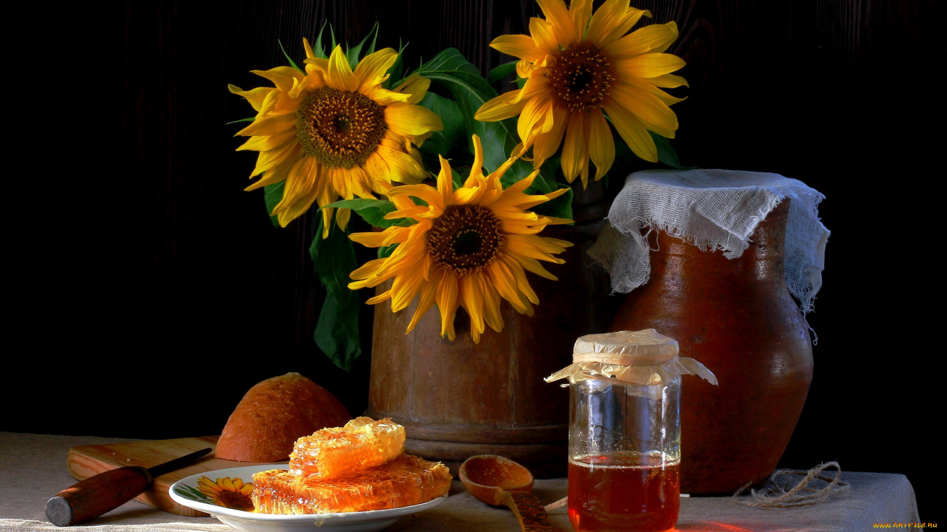 еда, мёд, , варенье, , повидло, , джем, подсолнухи, букет, мед, соты