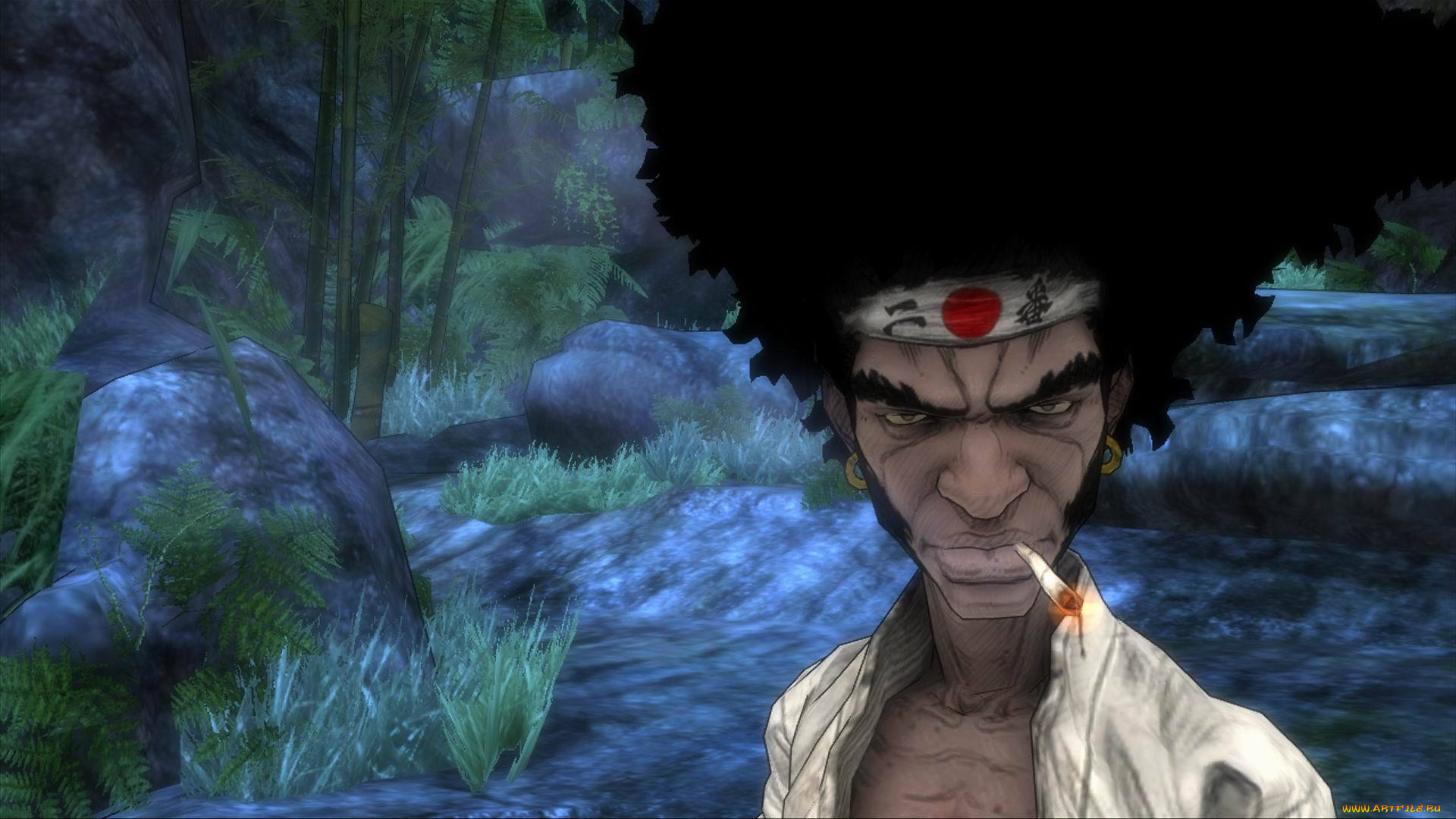 видео, игры, afro, samurai, самурай, сигарета